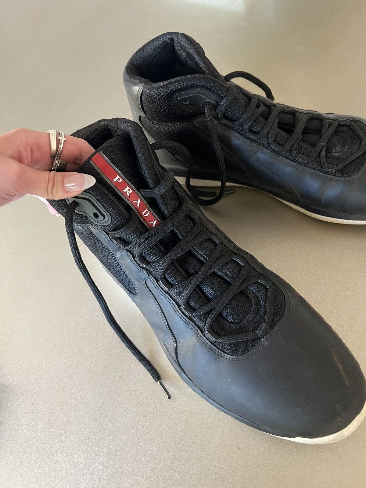 Prada Prada America’s Cup High-Top Sneakers – Men’s US 12 / EU 41 Size US 12 / EU 45 - 2 Thumbnail