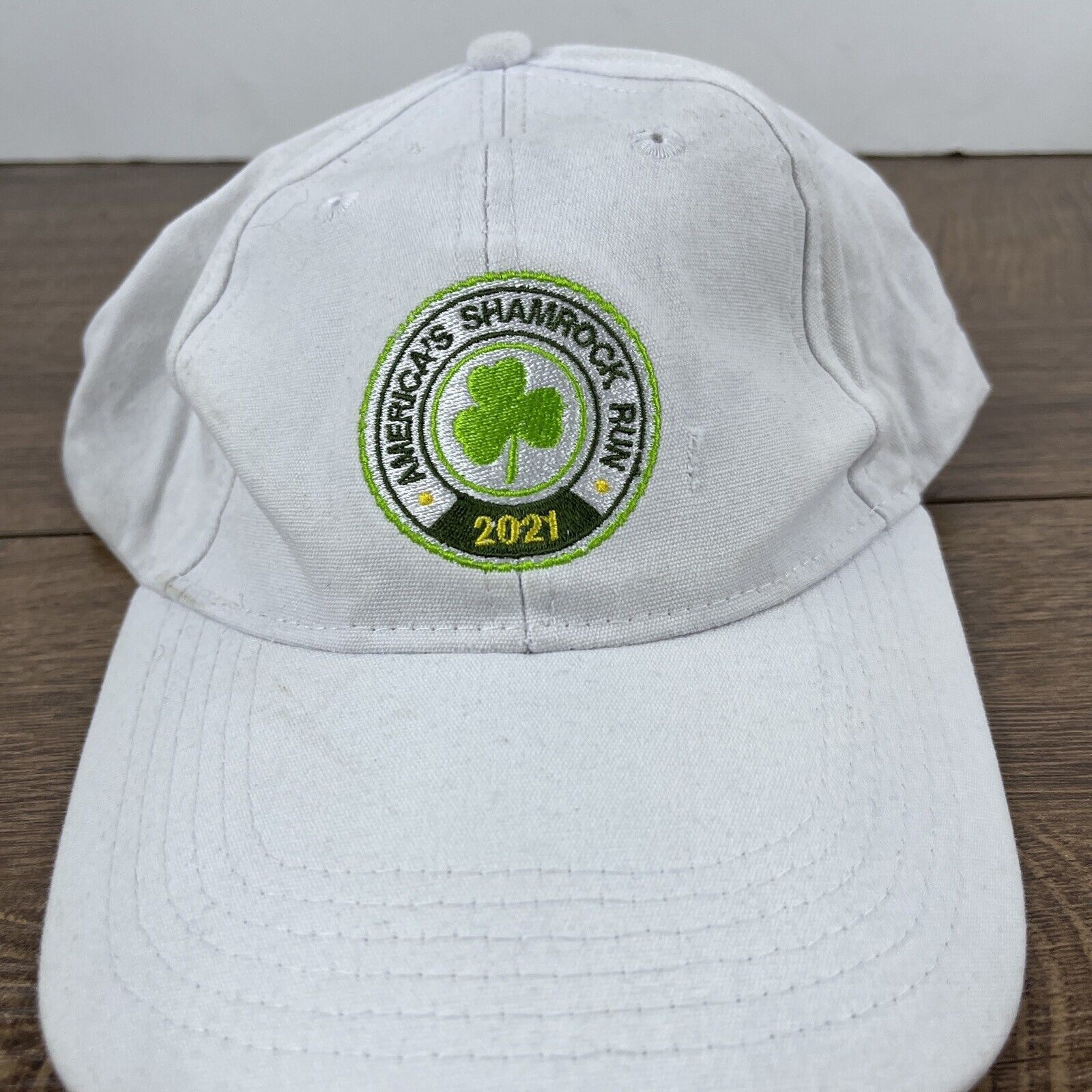 Other America's Shamrock Run Hat 2021 White Hat Adjustable White A Size ONE SIZE - 6 Thumbnail