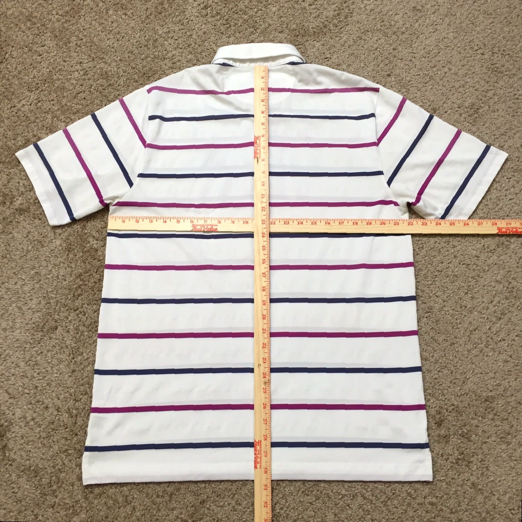 Vintage Greg Norman Polo Shirt Mens L Pink Blue Striped Short Sleeve Play Dry Polo Shirt Size US L / EU 52-54 / 3 - 6 Thumbnail