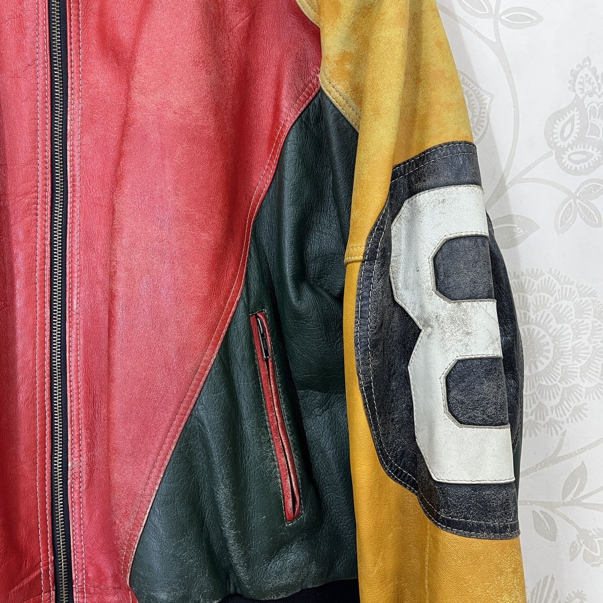 Genuine Leather × Vintage Vintage 8 Ball 🎱 Ong Ovine Leather Bomber Jacket Size US L / EU 52-54 / 3 - 11 Thumbnail