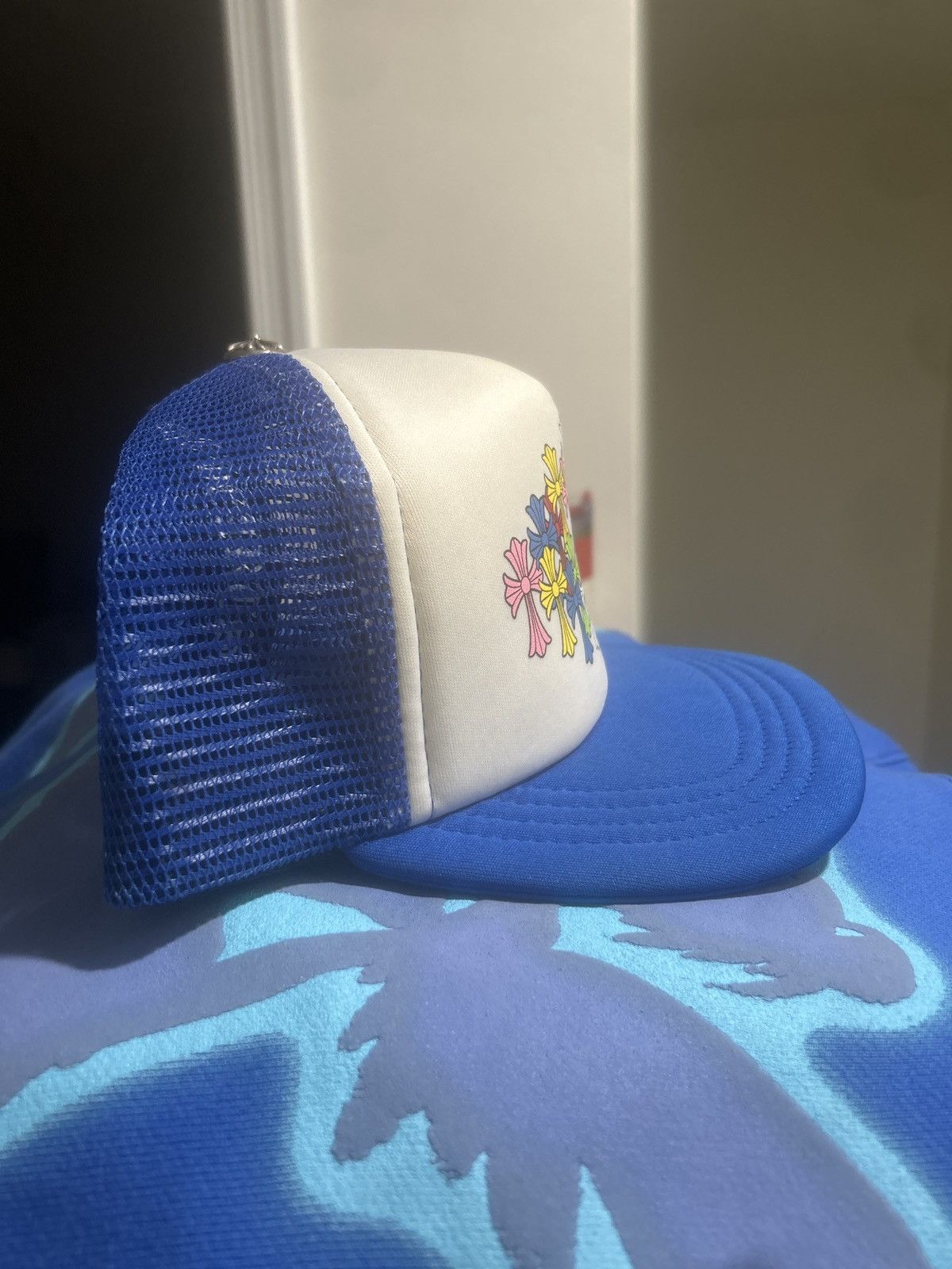 Chrome Hearts Chrome Hearts Crosse Trucker Hat 'Blue/White' Size ONE SIZE - 2 Thumbnail