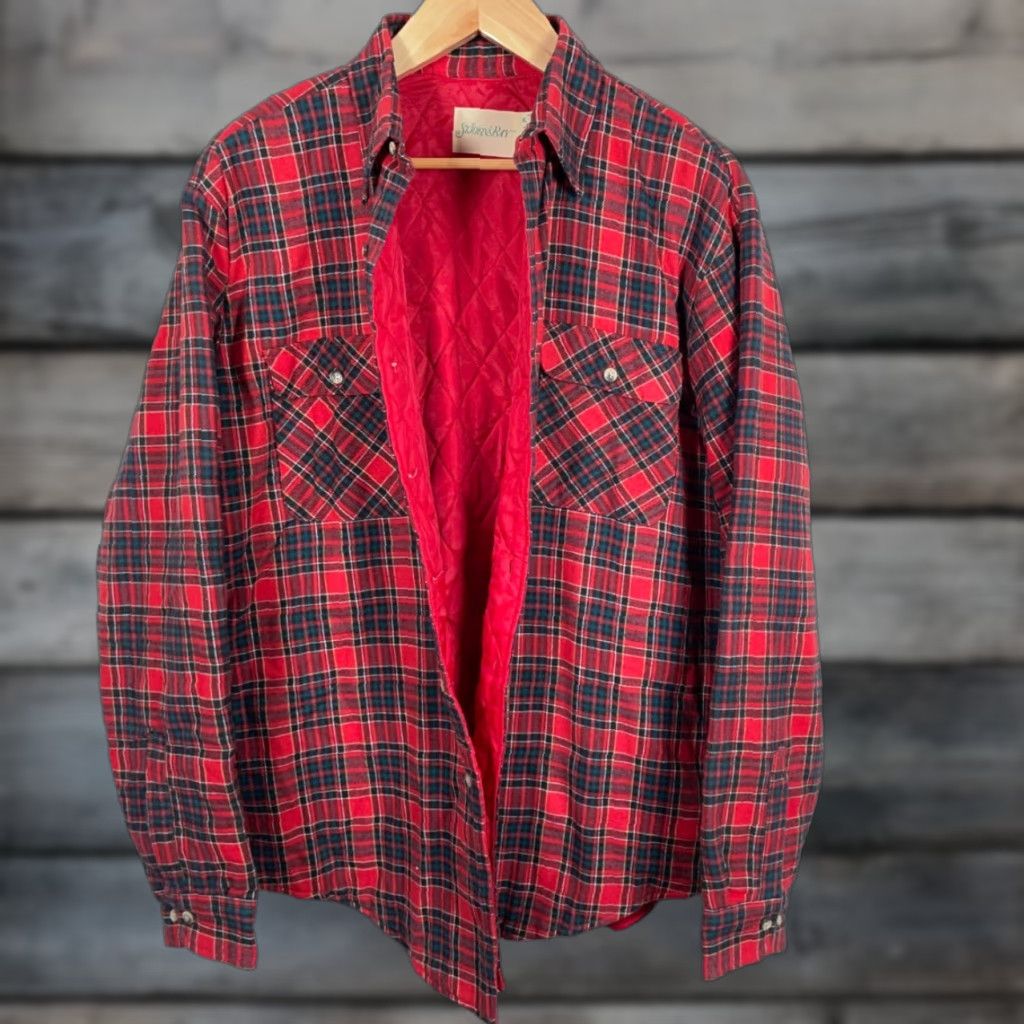 Vintage VINTAGE St. John's Bay Quilted Lined Flannel Shirt Jacket Men XL Tall Red Plaid 90s Grunge Retro JP Shirt Jacket Mens XL Tall Red Plaid Size US XL / EU 56 / 4 - 1 Thumbnail
