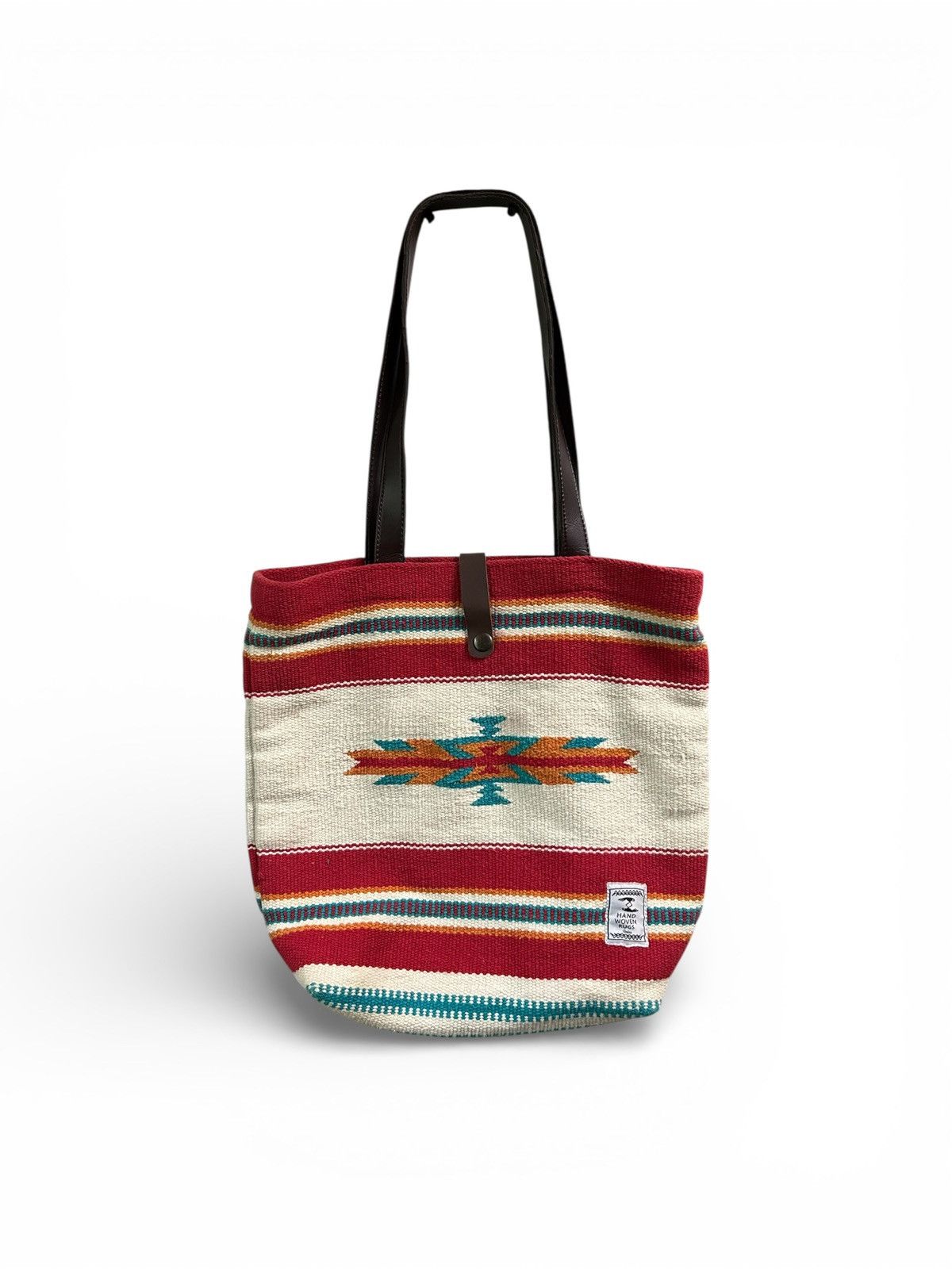 Japanese Brand Amina Collection Hand Woven Rug Southwestern Tote Bag Size ONE SIZE - 1 Thumbnail