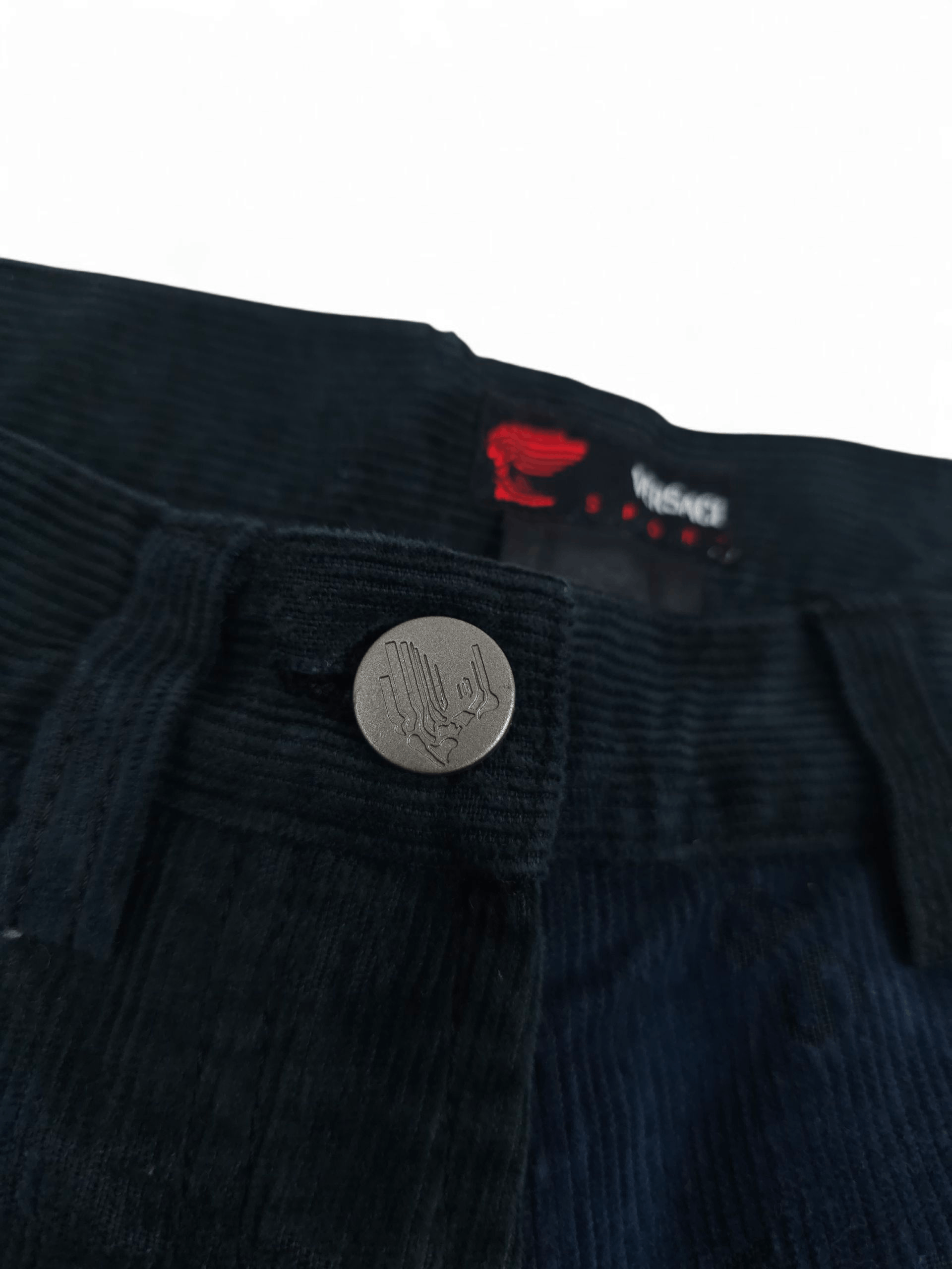 Versace 💎 Vintage Versace Sport Monogram Corduroy Slim Pants Size US 30 / EU 46 - 4 Thumbnail