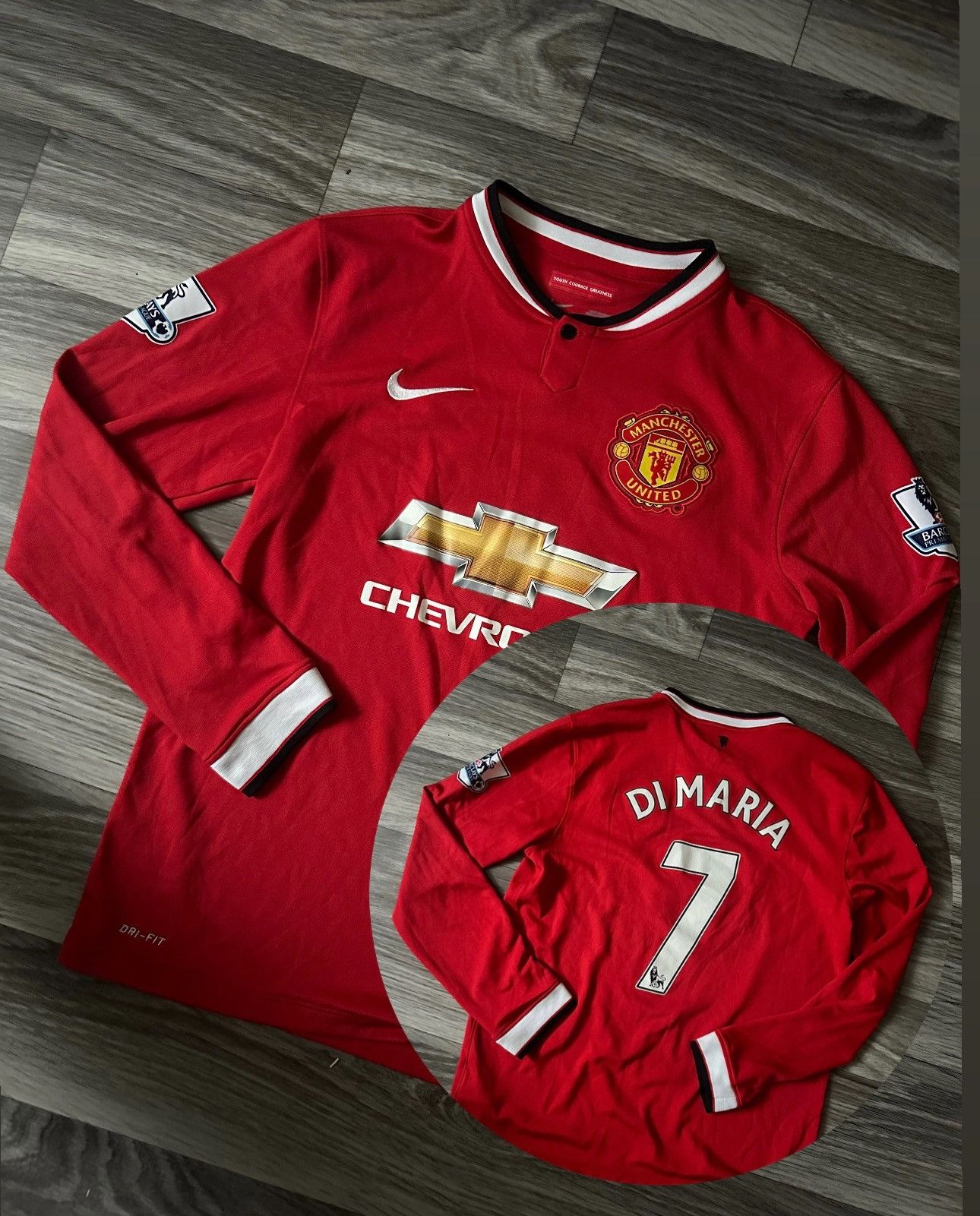 Nike Nike Manchester United Di Maria 2014-2015 Home Longsleeve Size US M / EU 48-50 / 2 - 1 Thumbnail