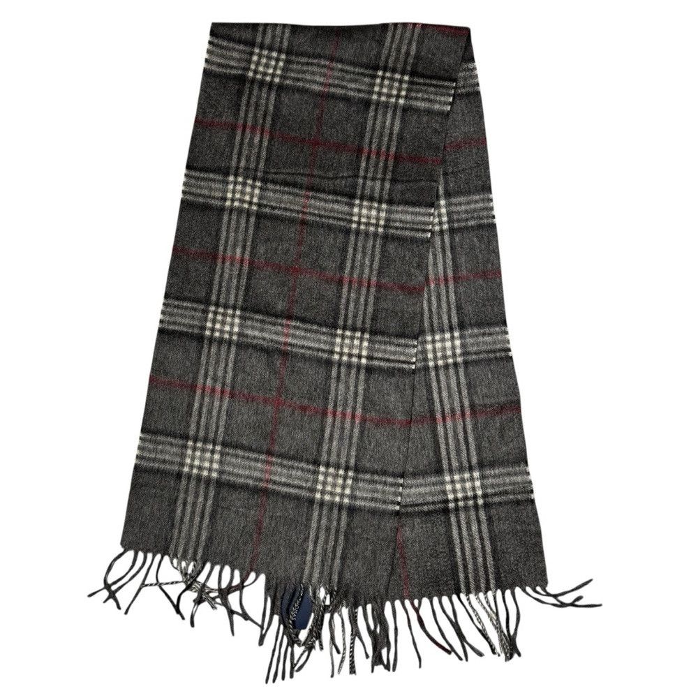 Grant Thomas NWT New Grant Thomas 100% Cashmere Grey Plaid Scarf Made In Size ONE SIZE - 4 Thumbnail
