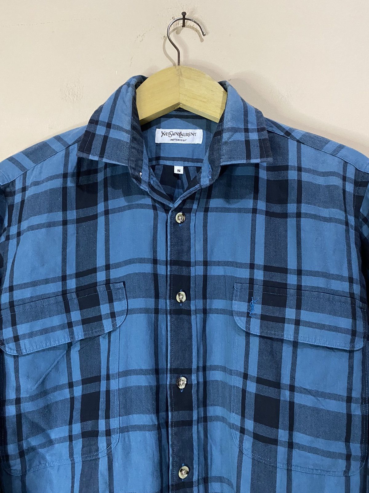 Saint Laurent Paris Vintage Yves Saint Laurent Checkered Plaid Button Shirt Size US S / EU 44-46 / 1 - 3 Thumbnail