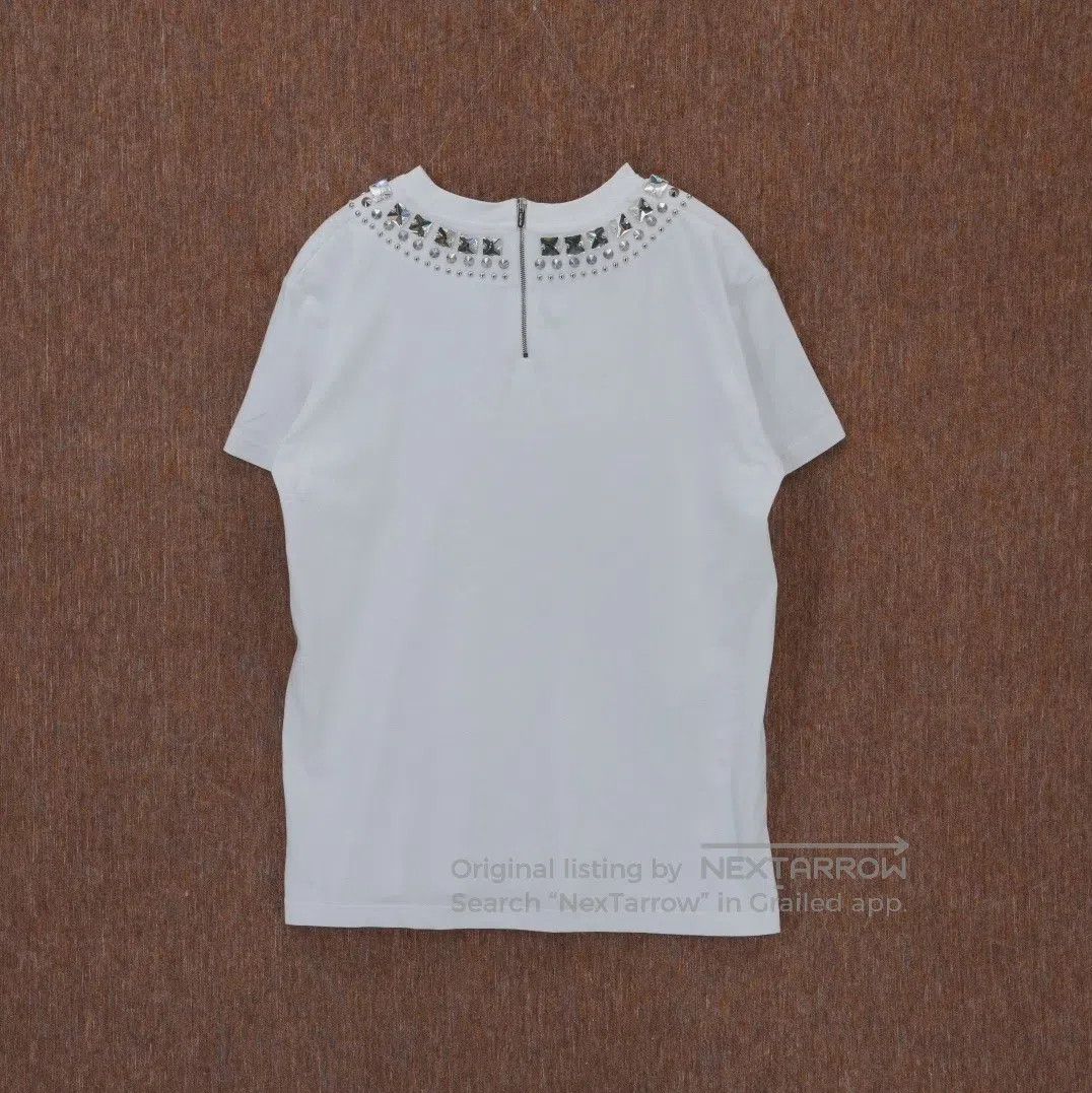Miu Miu Miu Miu Water drilling printed logo short-sleeve shirt Size S / US 4 / IT 40 - 2 Thumbnail