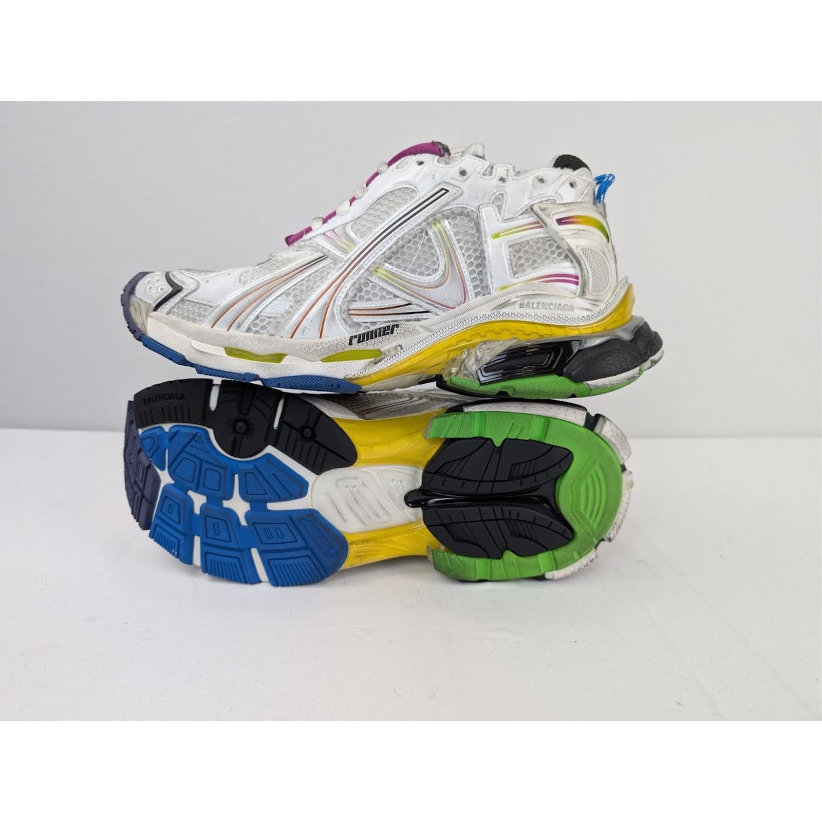 Balenciaga o1rshd1 Mesh Gardient Runner Sneaker in White/Multicolor Size US 12 / EU 45 - 8 Thumbnail