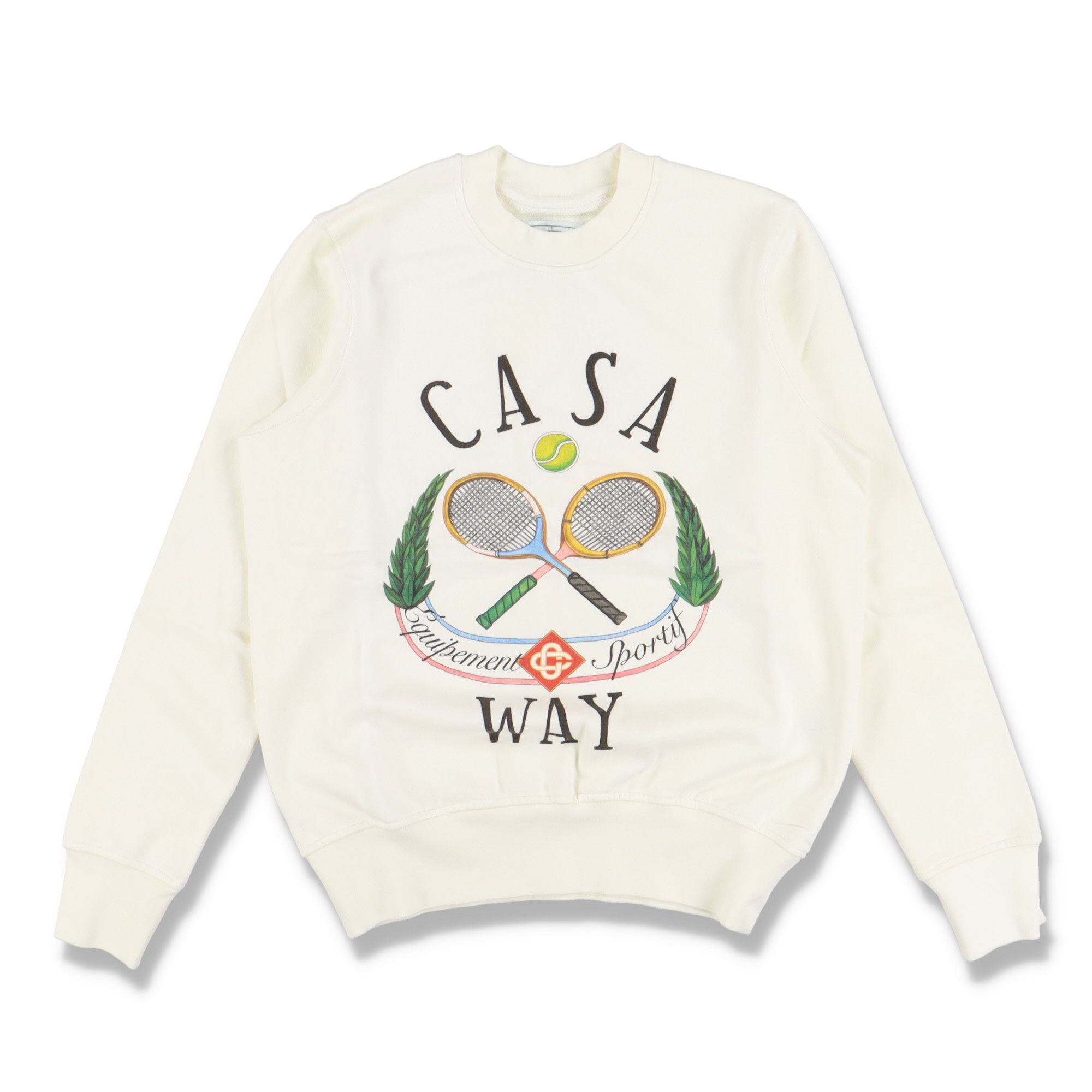 image of Casablanca Cream Casa Way Tennis Club Logo Sweatshirt, Women's (Size XS)