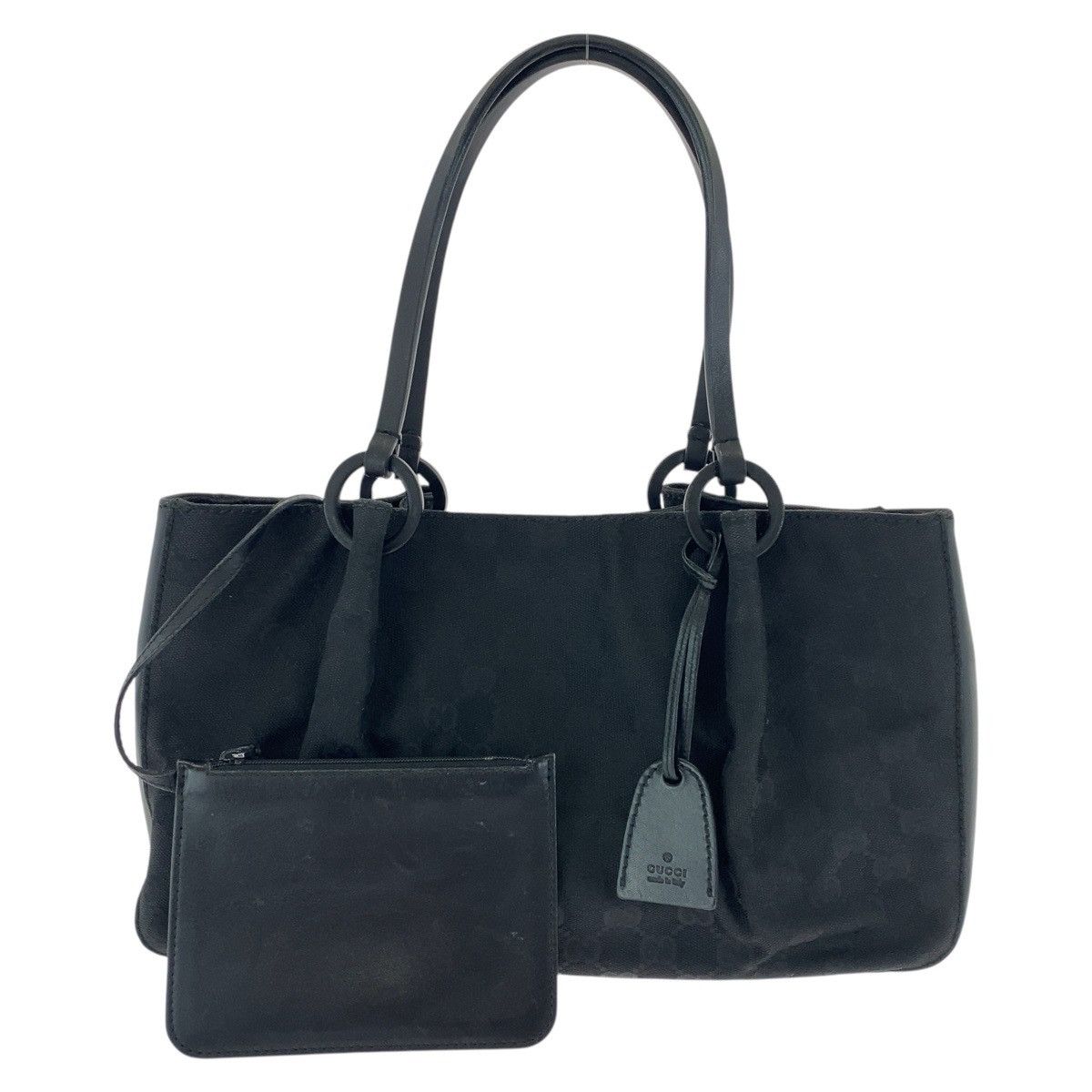 Gucci Gucci GG Canvas Leather 2Way Bag Canvas Shoulder Bag 94898 in Black, Women's
