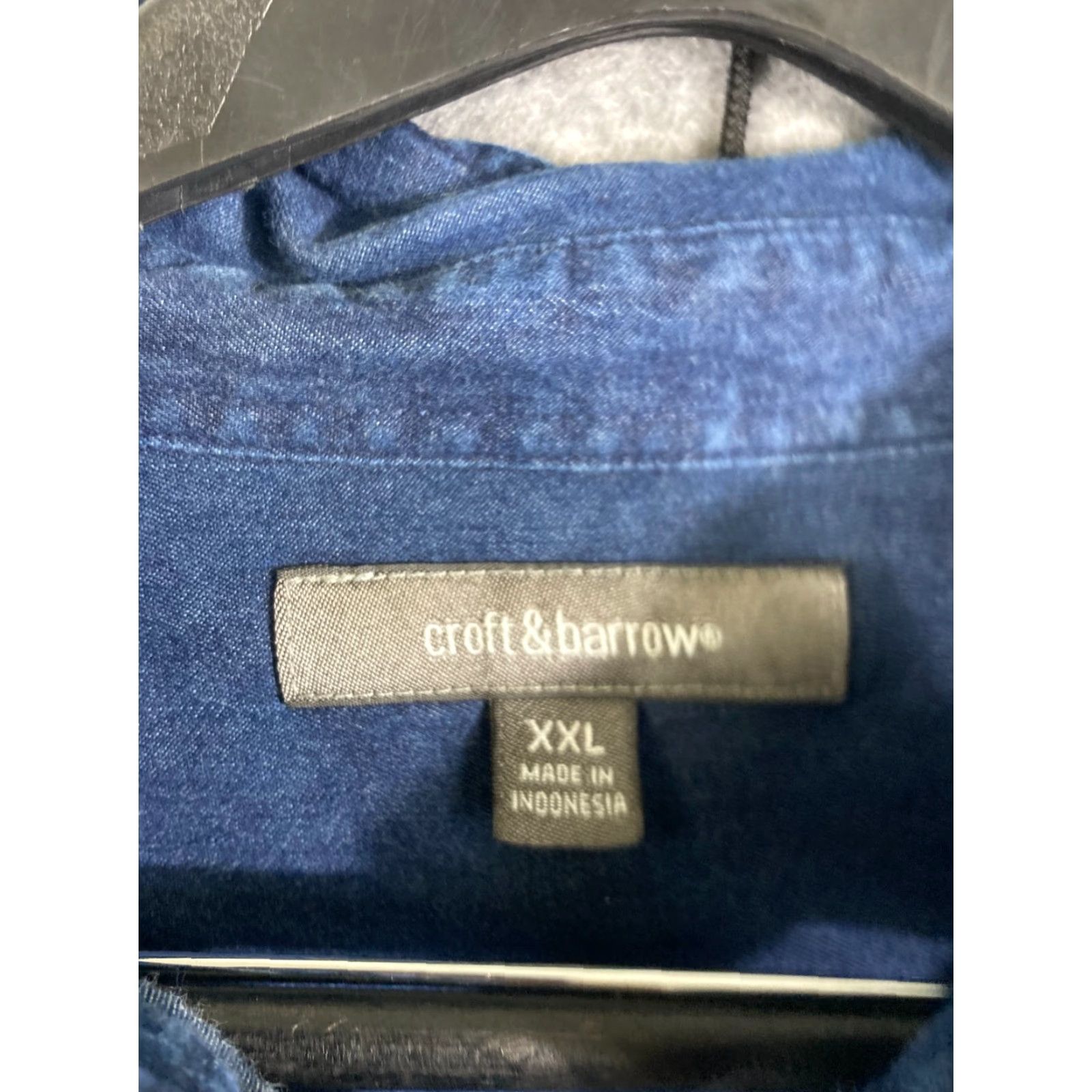 Croft & Barrow Croft & Barrow Button Down Shirt Mens 2XL Indigo Denim Western Long Sleeve Pockets Size US XXL / EU 58 / 5 - 5 Thumbnail