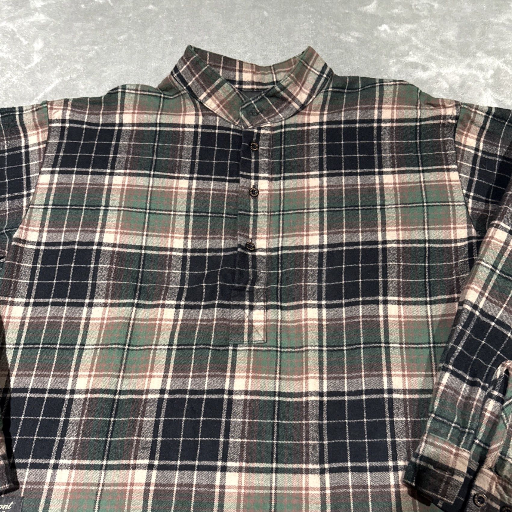 CO Vermont Flannel Co Mens XL Plaid Flannel Henley Long Sleeve Shirt USA Made Size US XL / EU 56 / 4 - 2 Thumbnail