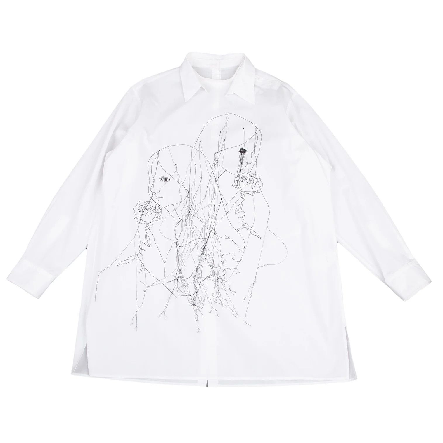 Yohji Yamamoto Yohji Yamamoto Double-Faced Embroidered Shirt White Size US S / EU 44-46 / 1 - 1 Thumbnail