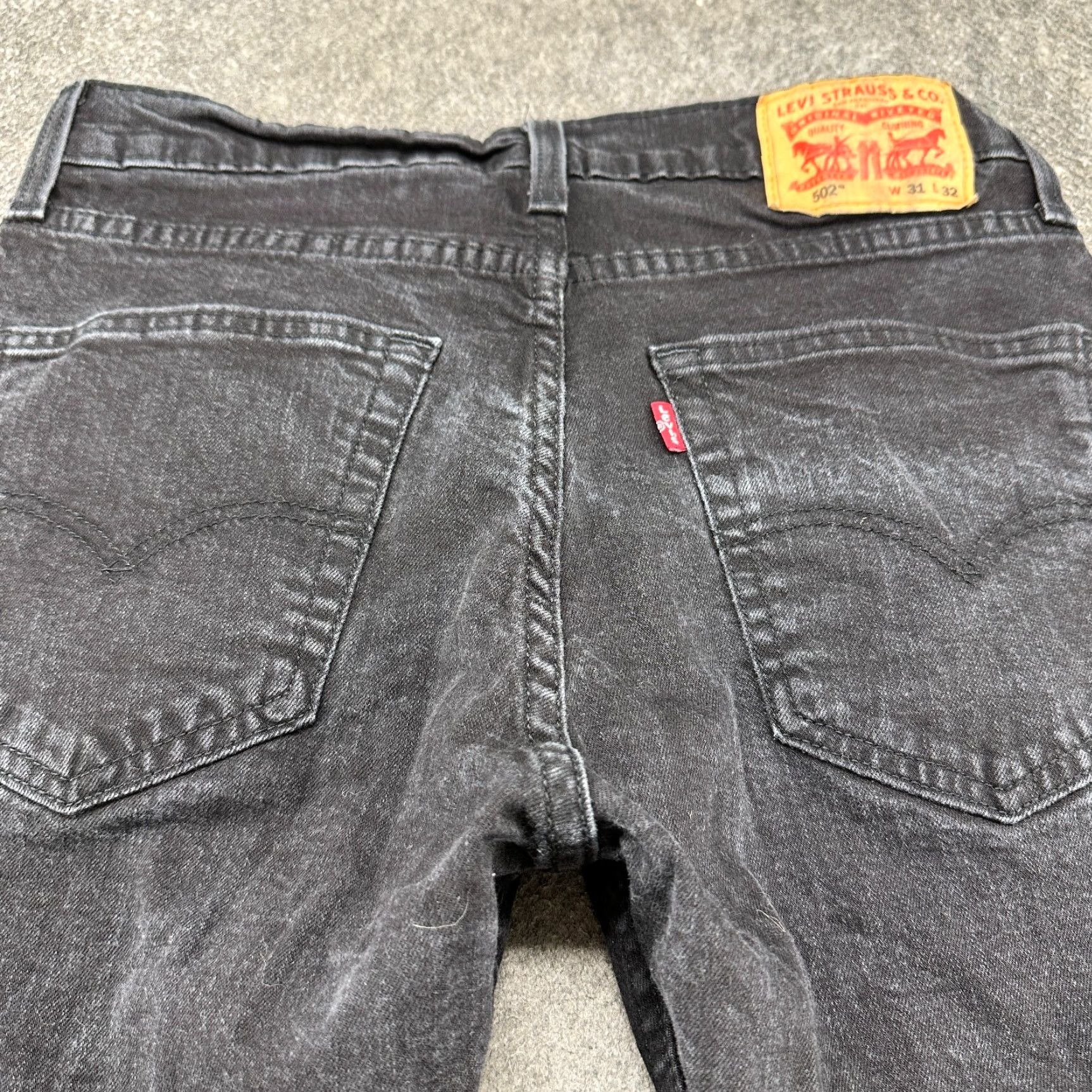 Levi's Levi's 502 Jeans Mens 31x32 Black Tapered Leg Athletic Dark Wash Stretch Denim Jeans Size US 31 - 6 Thumbnail