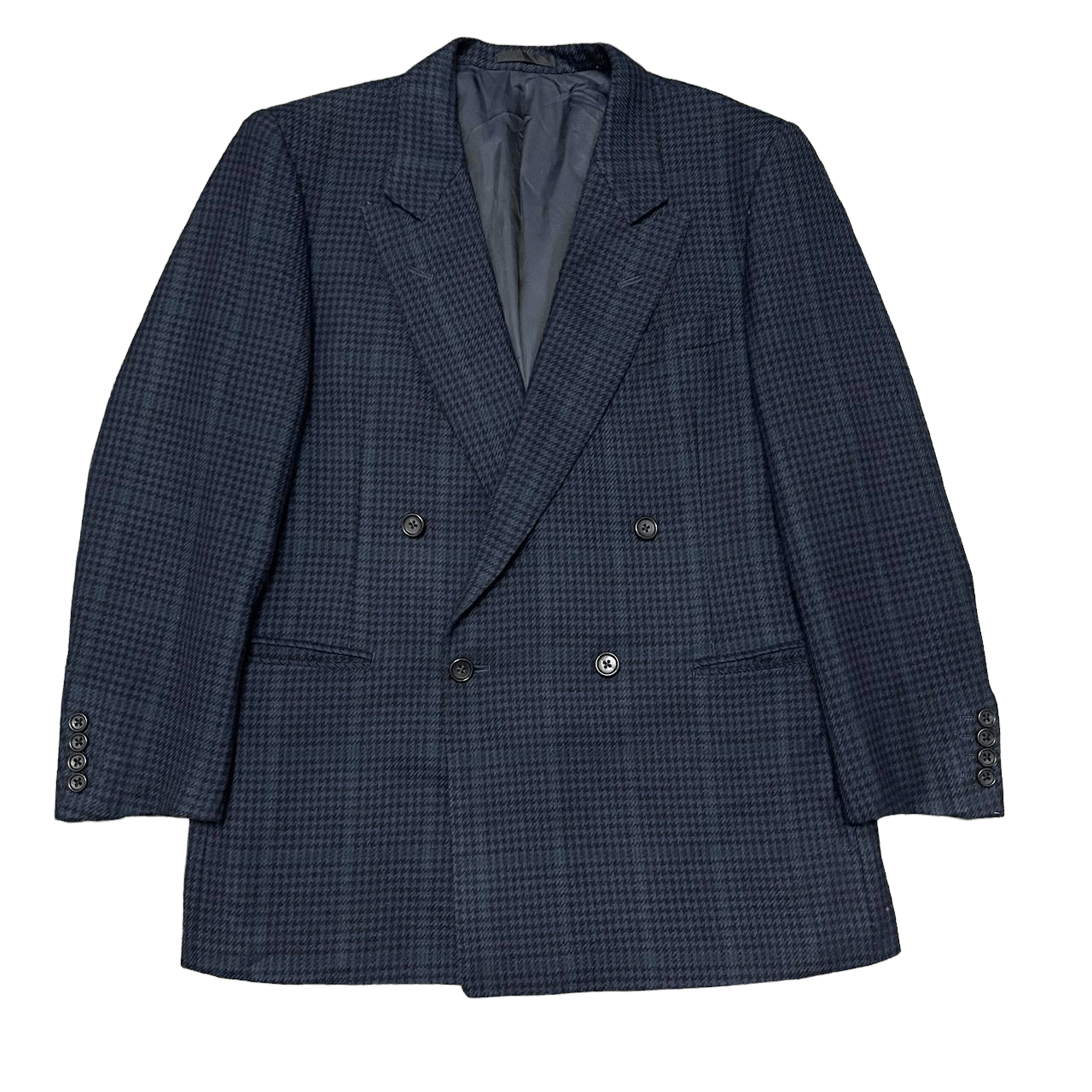 Burberry Vintage Burberry Houndstooth Blazer Double Breasted Wool Size US M / EU 48-50 / 2 - 1 Thumbnail