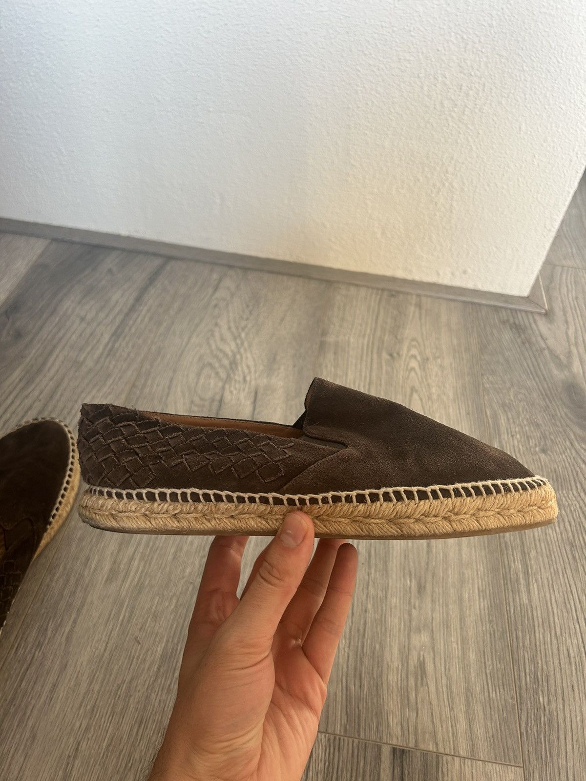 Bottega Veneta Bottega Veneta Suede Intrecciato Espadrilles - Brown Size US 7 / EU 40 - 13 Thumbnail