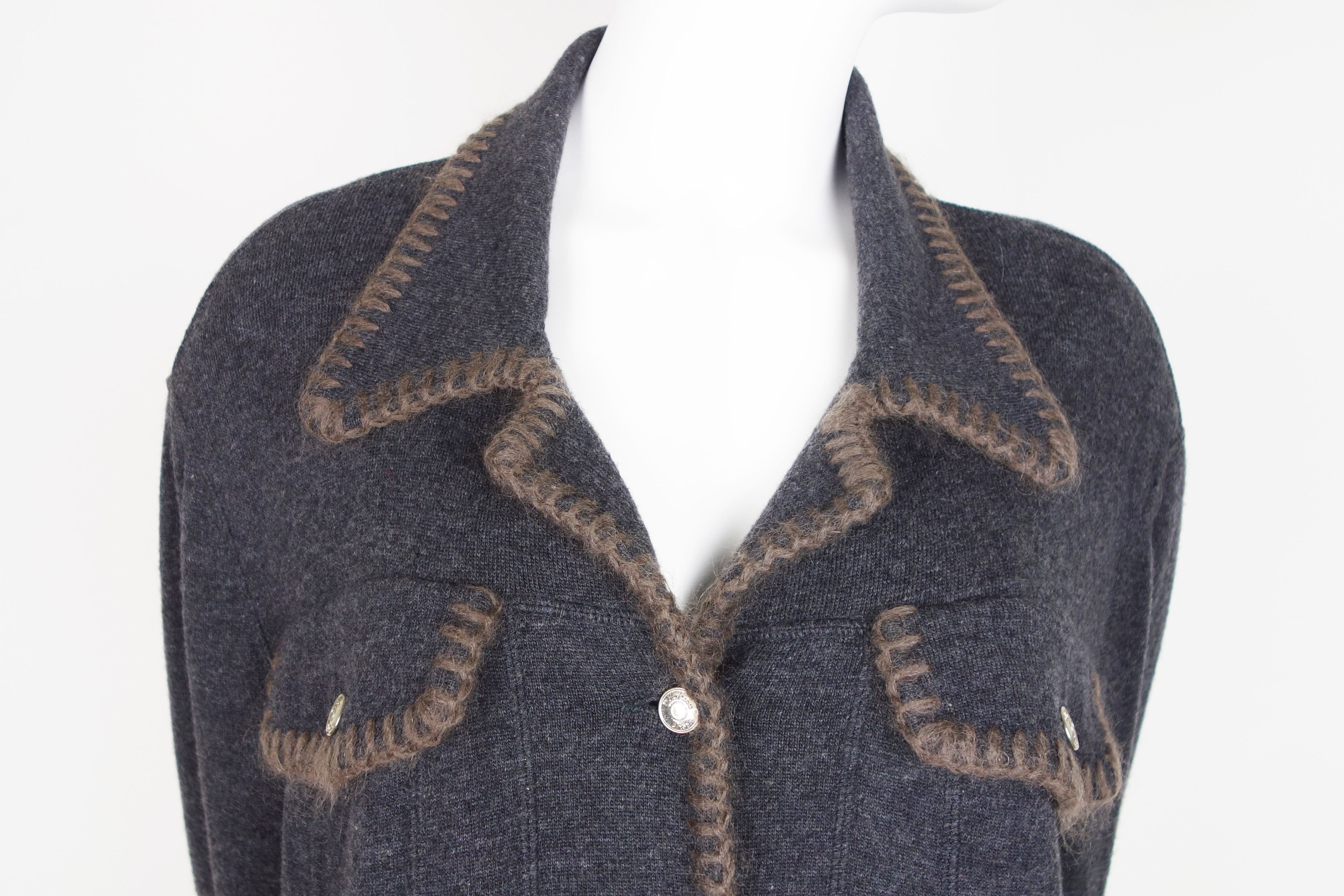 Dior Christian Dior F/W 2000 Grey Coat Knit John Galliano Size L / US 10 / IT 46 - 5 Thumbnail