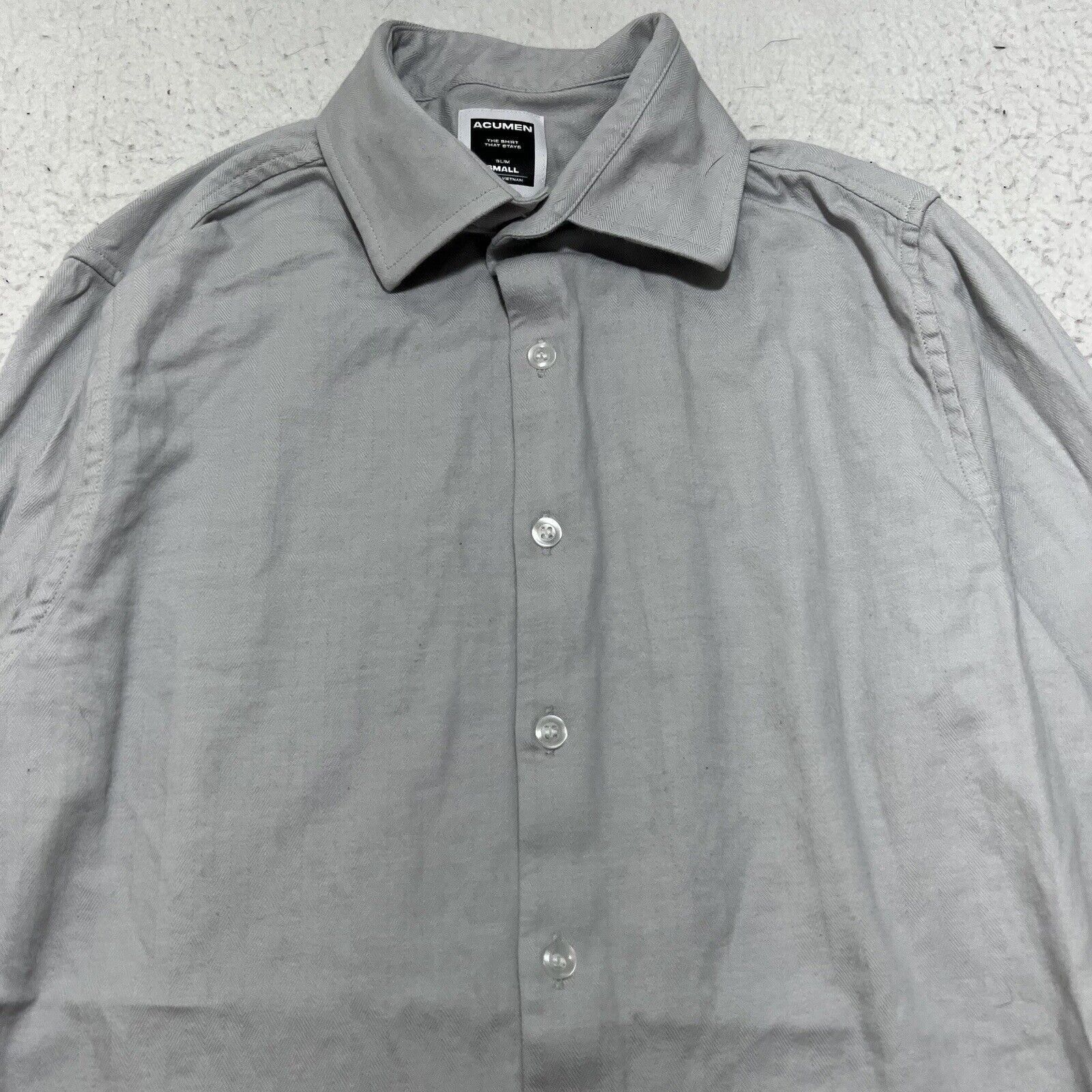 Other Acumen Small Button Down Light Gray Long Sleeve Dress Shirt Size US S / EU 44-46 / 1 - 2 Thumbnail