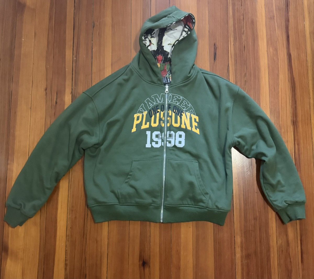 Plus One Clothing Vxmeee x Plus One Green Reversible Zip Up Hoodie Size US L / EU 52-54 / 3 - 3 Thumbnail