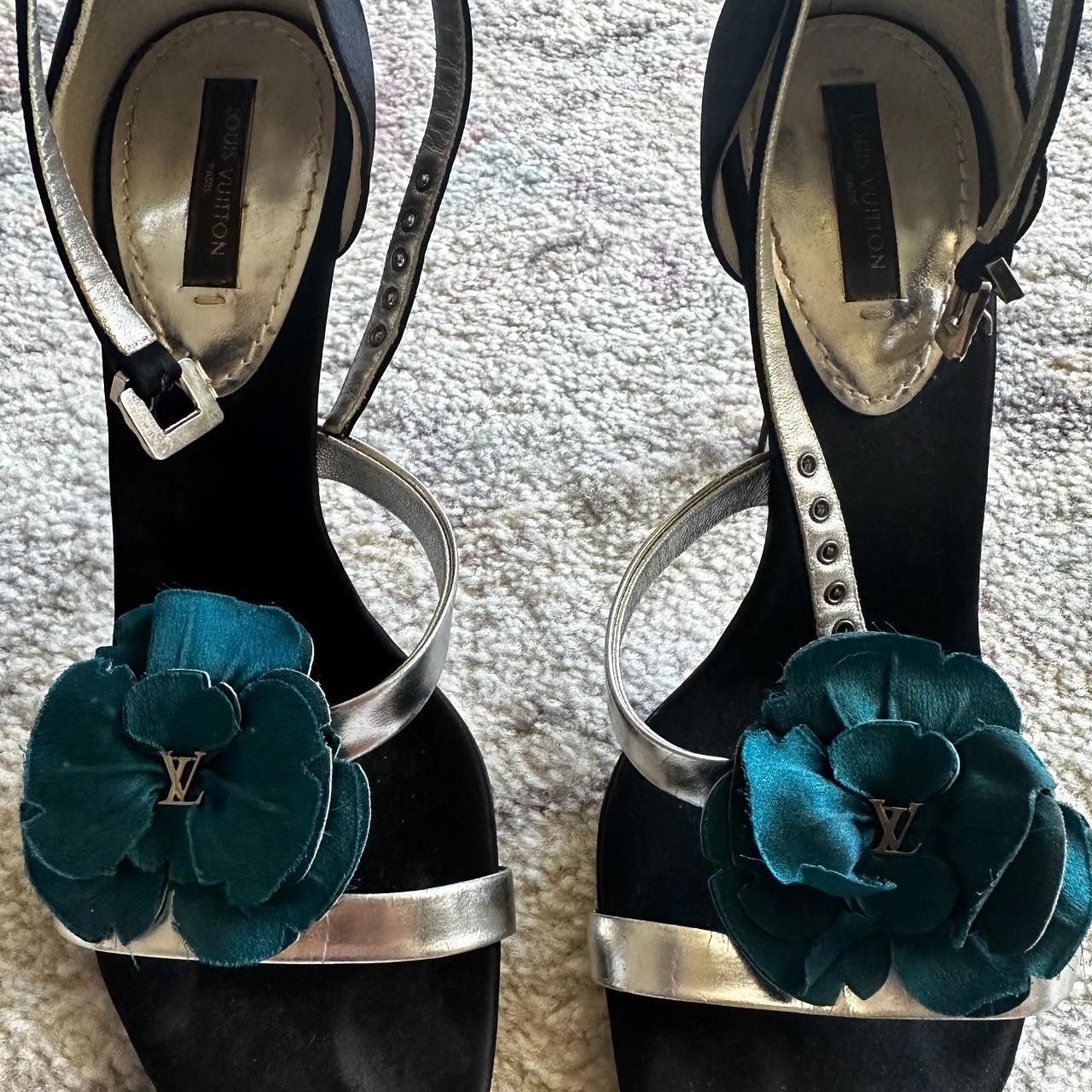 Louis Vuitton Louis Vuitton Floral Logo Sandal Heels Size US 5.5 / IT 35.5 - 2 Thumbnail