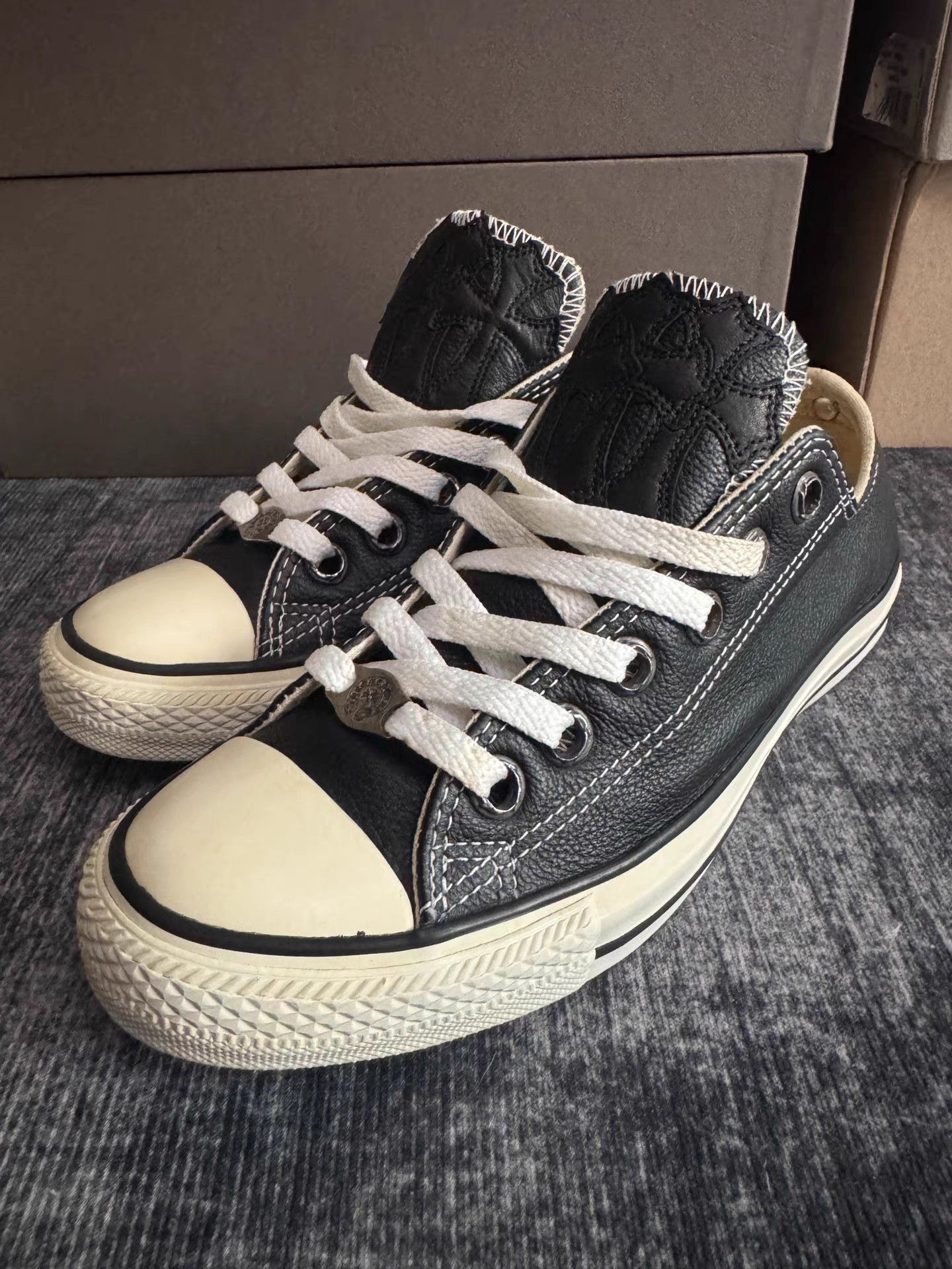 Chrome Hearts chrome Hearts Triple Cross Leather Patch Low Top Converse Size US 6.5 / EU 39-40 - 1 Thumbnail