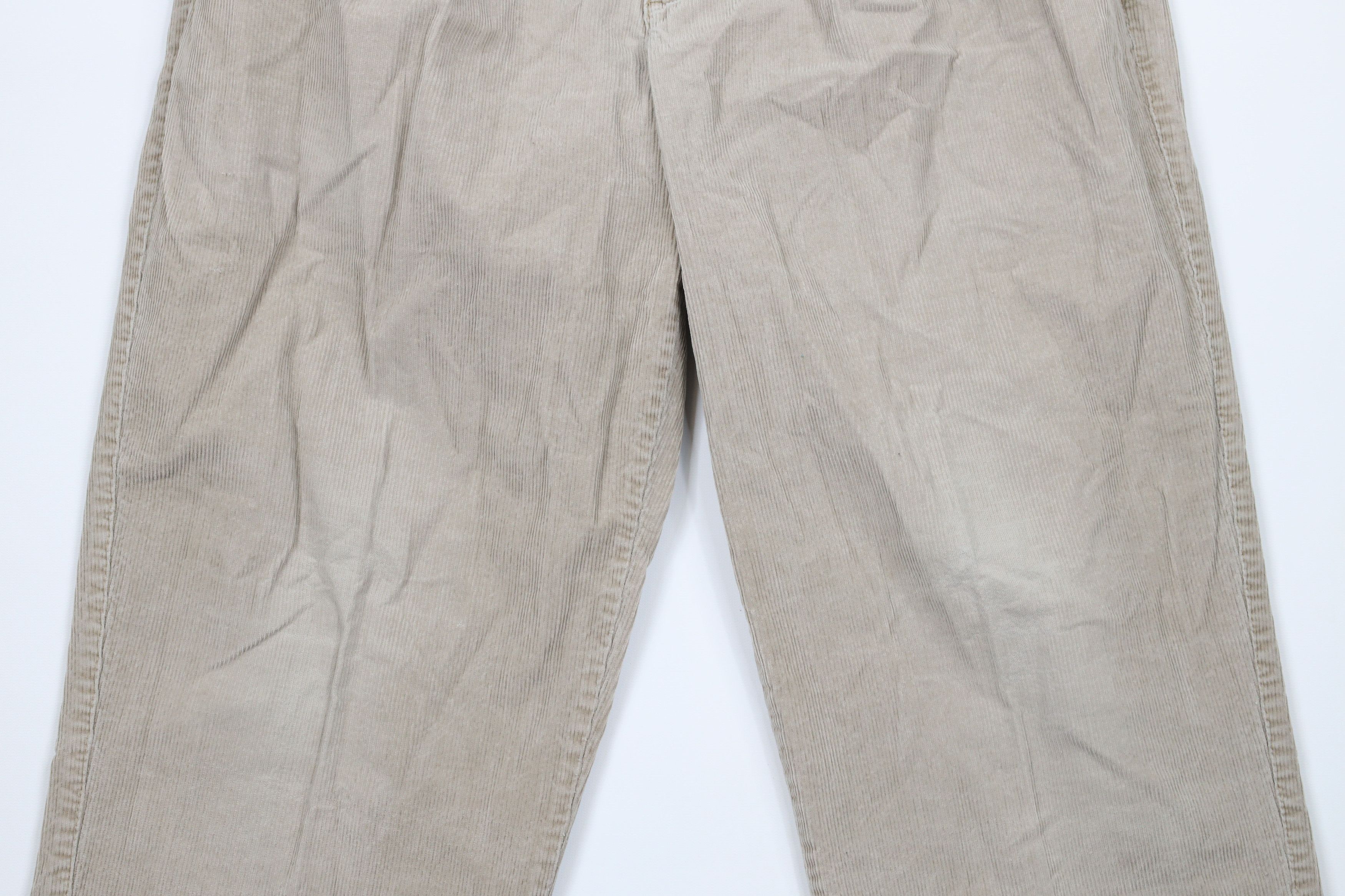 Vintage Vintage 90s Streetwear Pleated Wide Leg Corduroy Pants Beige Size US 32 / EU 48 - 3 Thumbnail