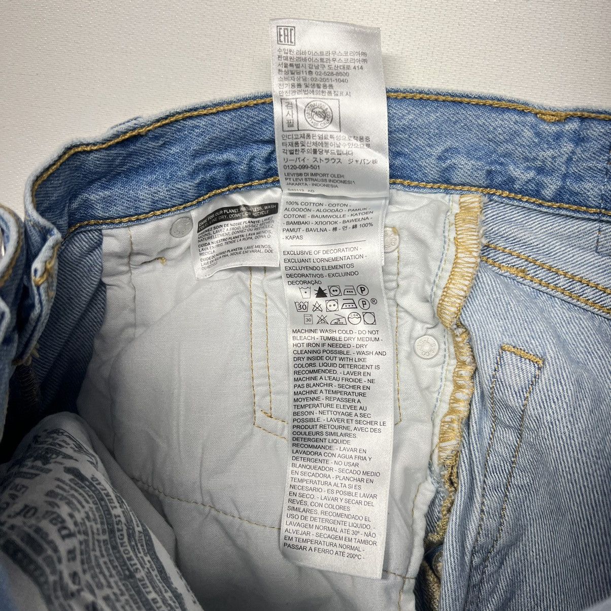 Levi's Levis Premium Jeans Blue 501 Straight Original Denim Ripped Size 25" / US 0 / IT 36 - 11 Thumbnail