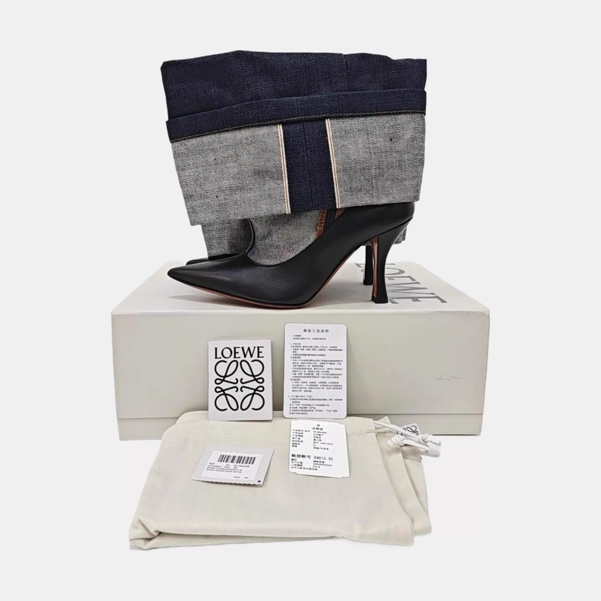 Loewe LOEWE denim paneled stacked heel high heels 38 Size US 7.5 / IT 37.5 - 4 Thumbnail