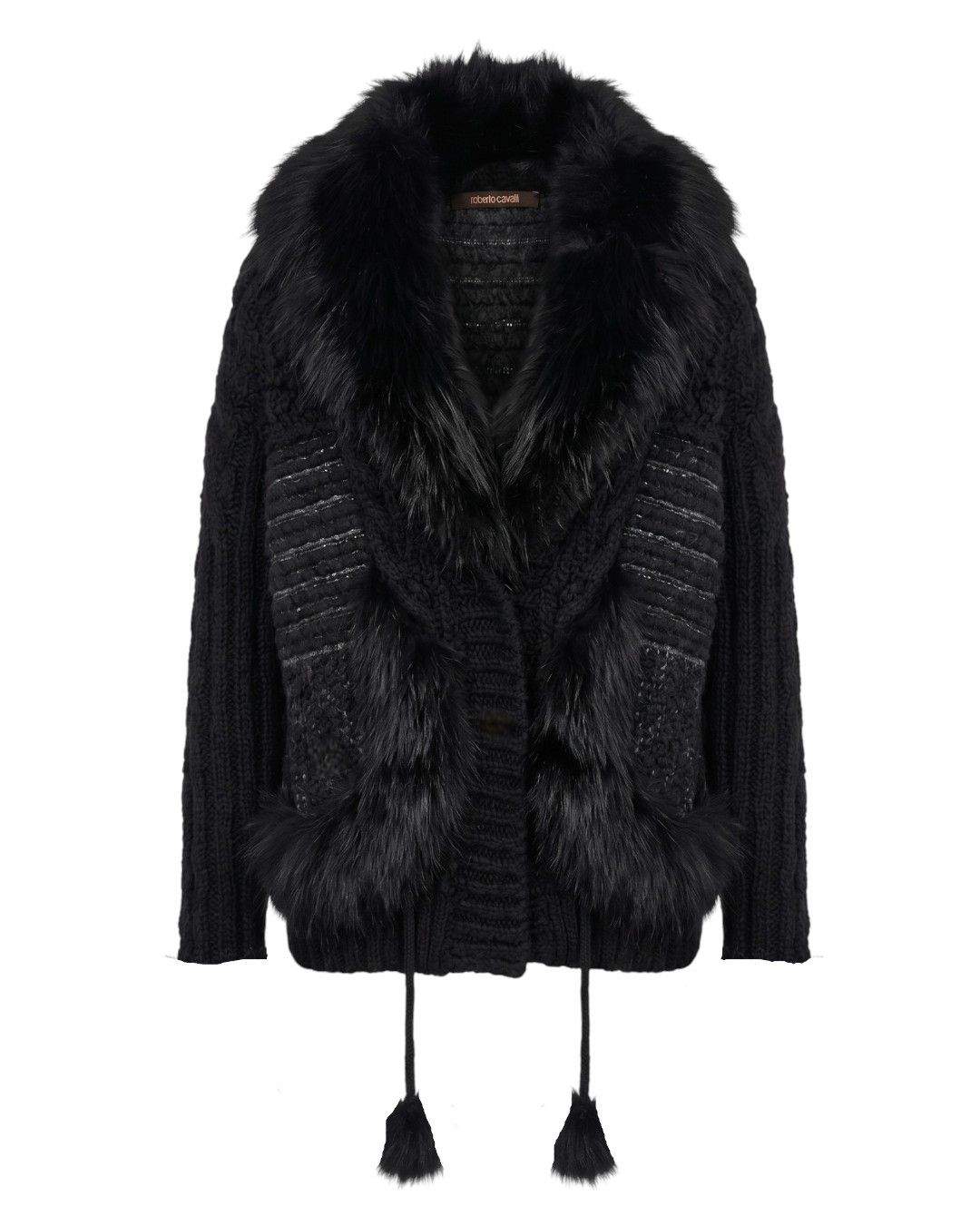 Roberto Cavalli RACCOON / MINK FUR WOOL COAT JACKET Size M / US 6-8 / IT 42-44 - 1 Thumbnail