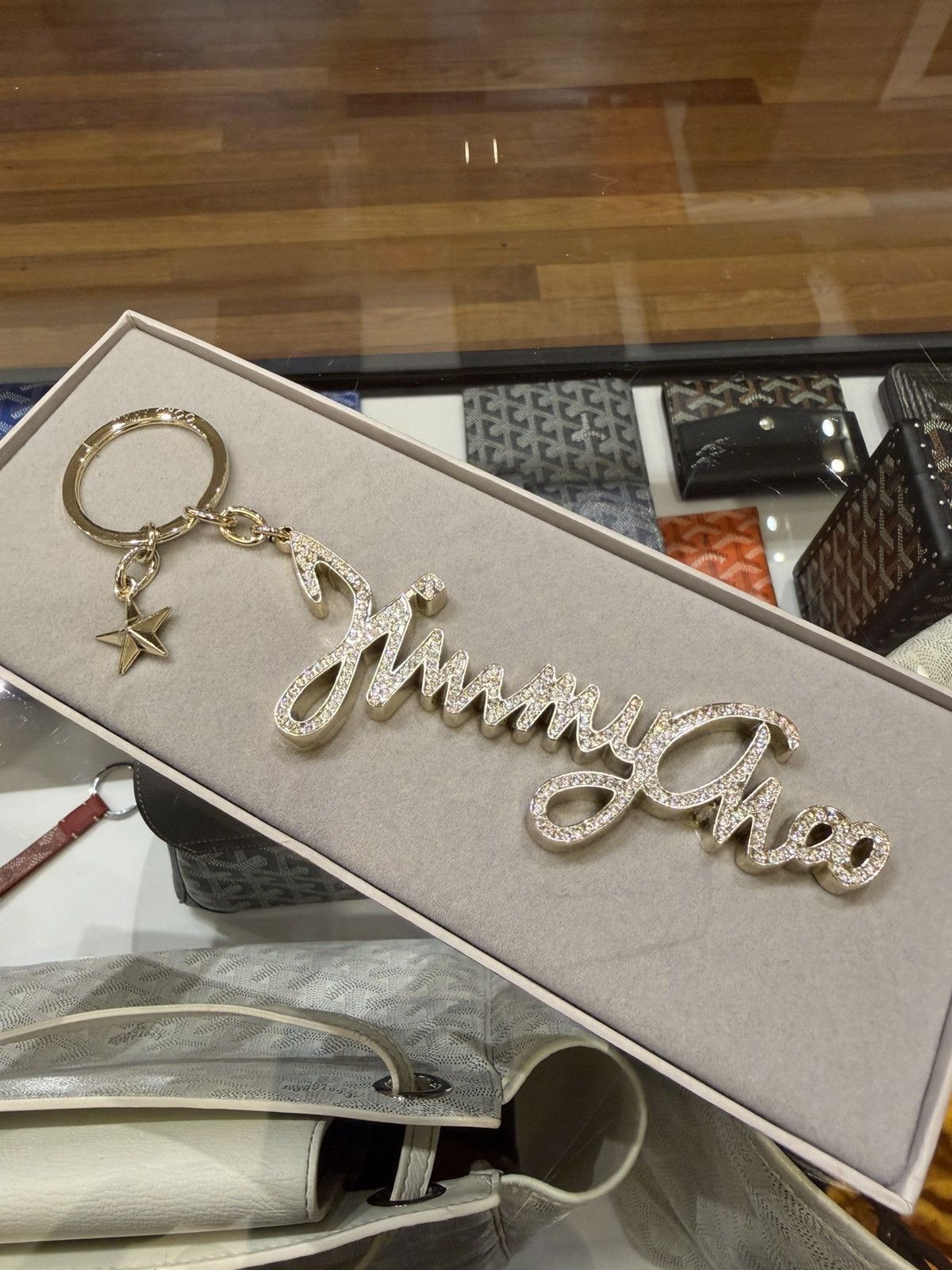 Jimmy Choo Jimmy Choo Crystal Embellished Bag Charm Keyring Size ONE SIZE - 1 Thumbnail