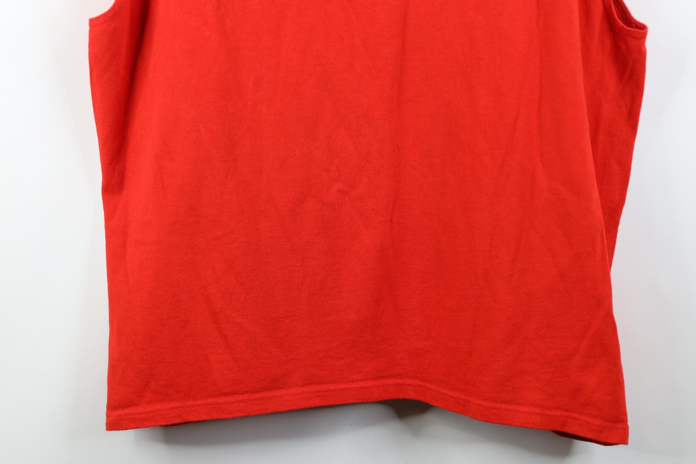 Nike Vintage 90s Nike Scott Center Swoosh Muscle T-Shirt Red USA Size US L / EU 52-54 / 3 - 3 Thumbnail
