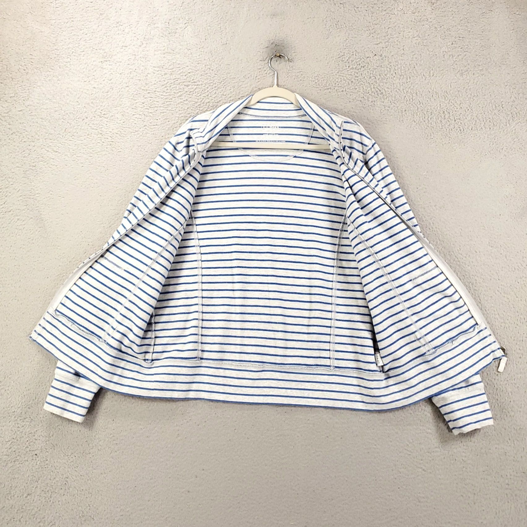 Vintage L L Bean Jacket Womens Large White Blue Full Zip High Neck Stretchy Long Sleeve Womens Size L / US 10 / IT 46 - 3 Thumbnail