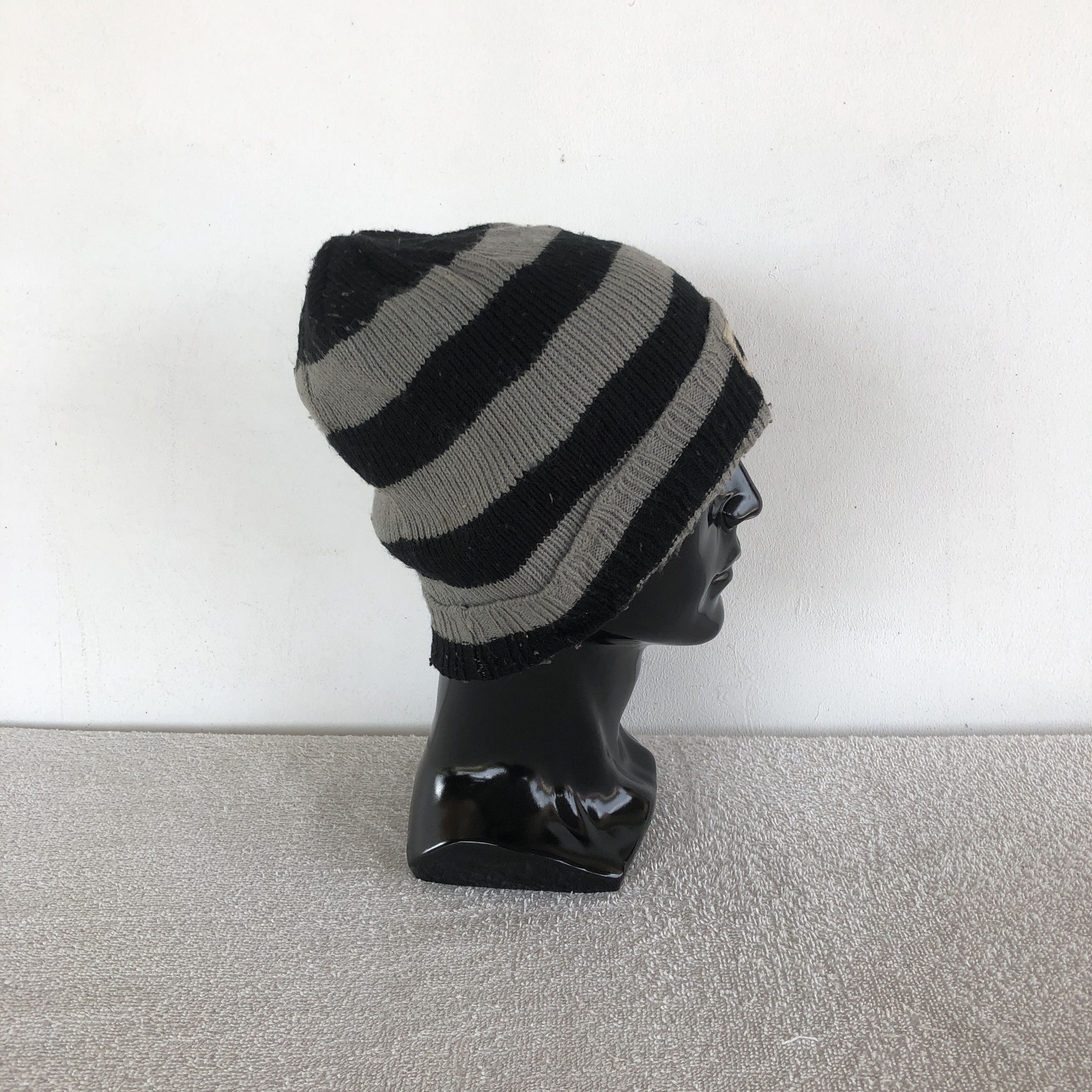Japanese Brand × Vintage Vintage Y2K 56 Letterman Striped Beanie Snow Caps Hats Size ONE SIZE - 3 Thumbnail