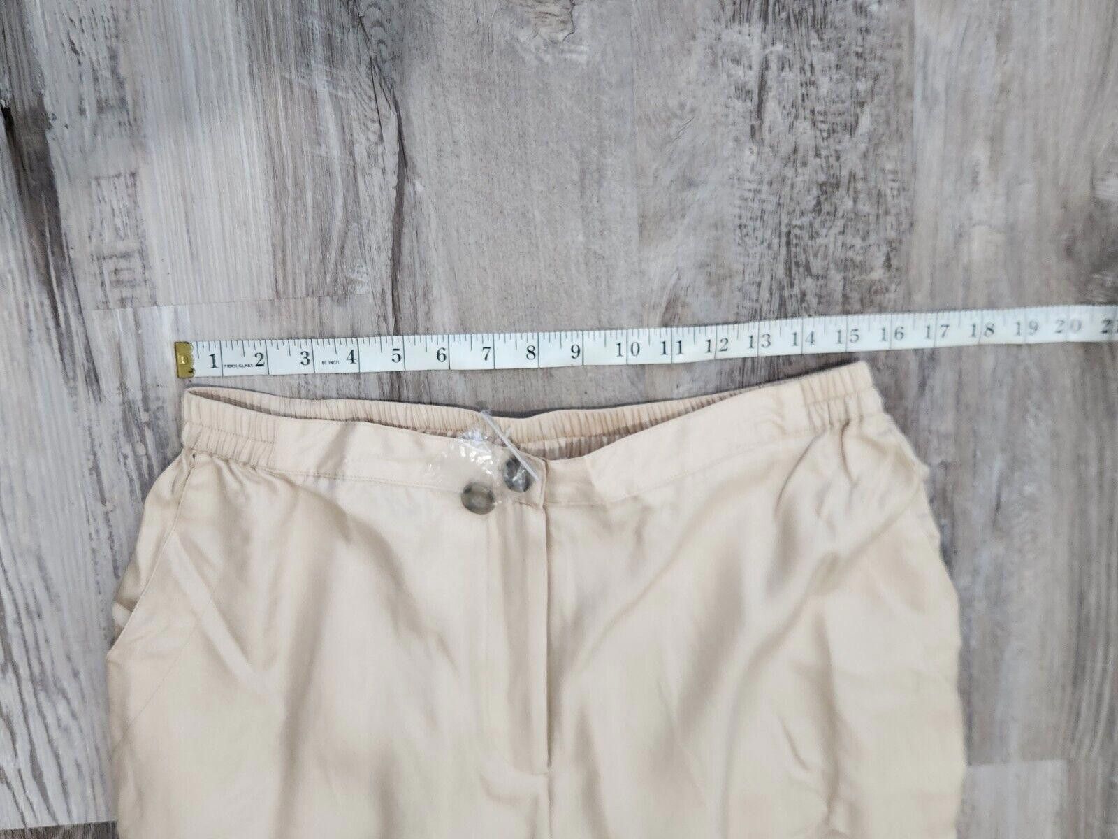 Designer Ulla Popken Silk Pants Cream Beige Relaxed Fit 12 - 14 Size 34" / US 12 / IT 48 - 4 Thumbnail