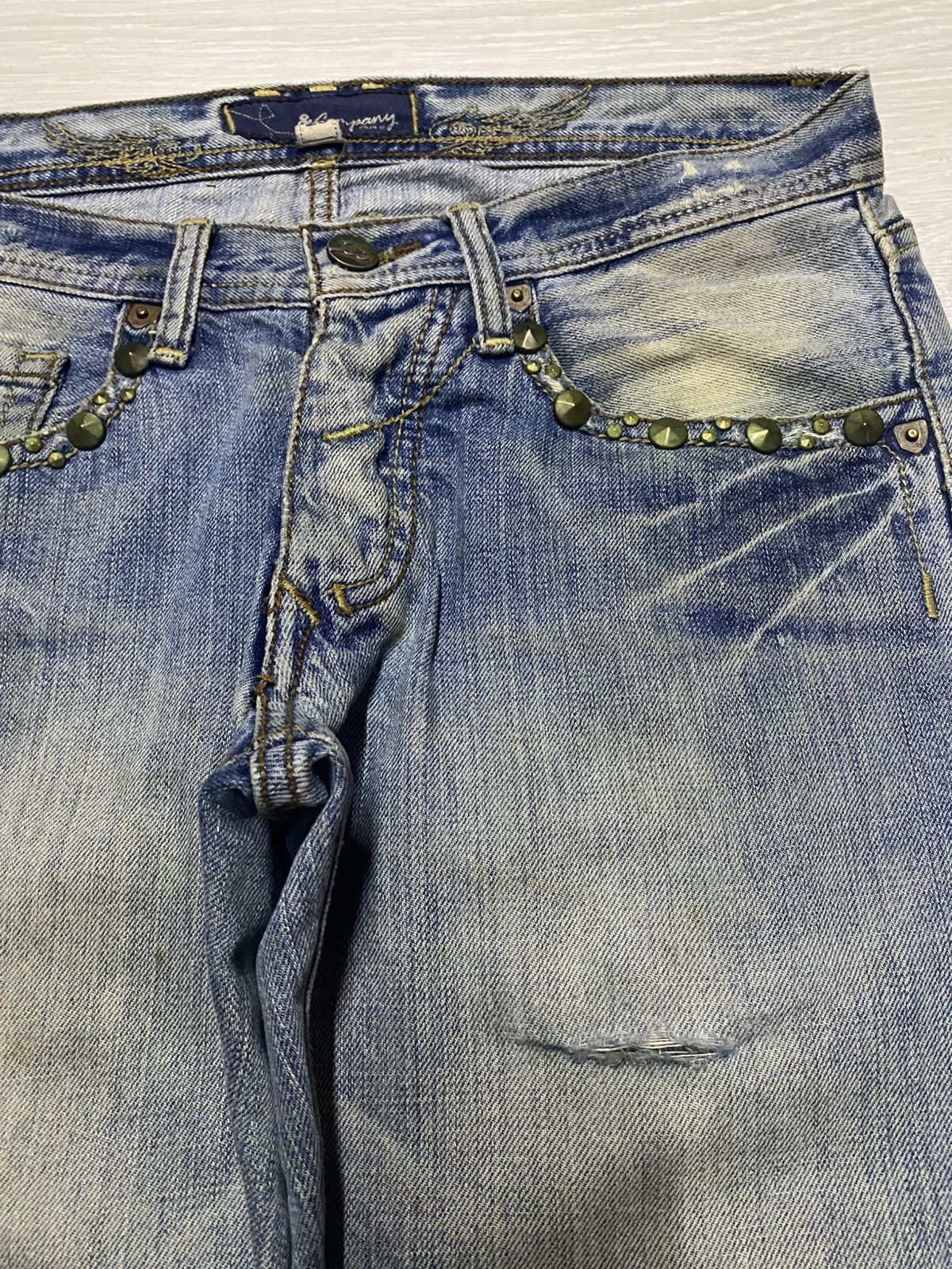 Tornado Mart Vintage Japanese Brand JC Studded Embroidered Cross Flare Size US 30 / EU 46 - 8 Thumbnail
