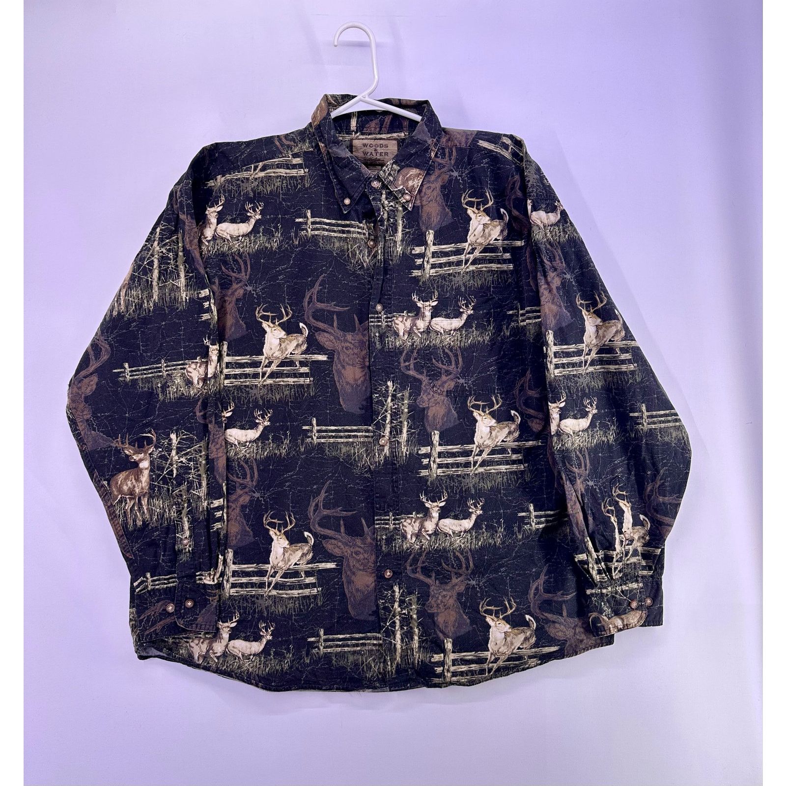 & Other Stories Woods & Water Button Down Shirt Mens Size 2XL Buck All Over Size US XL / EU 56 / 4 - 1 Thumbnail