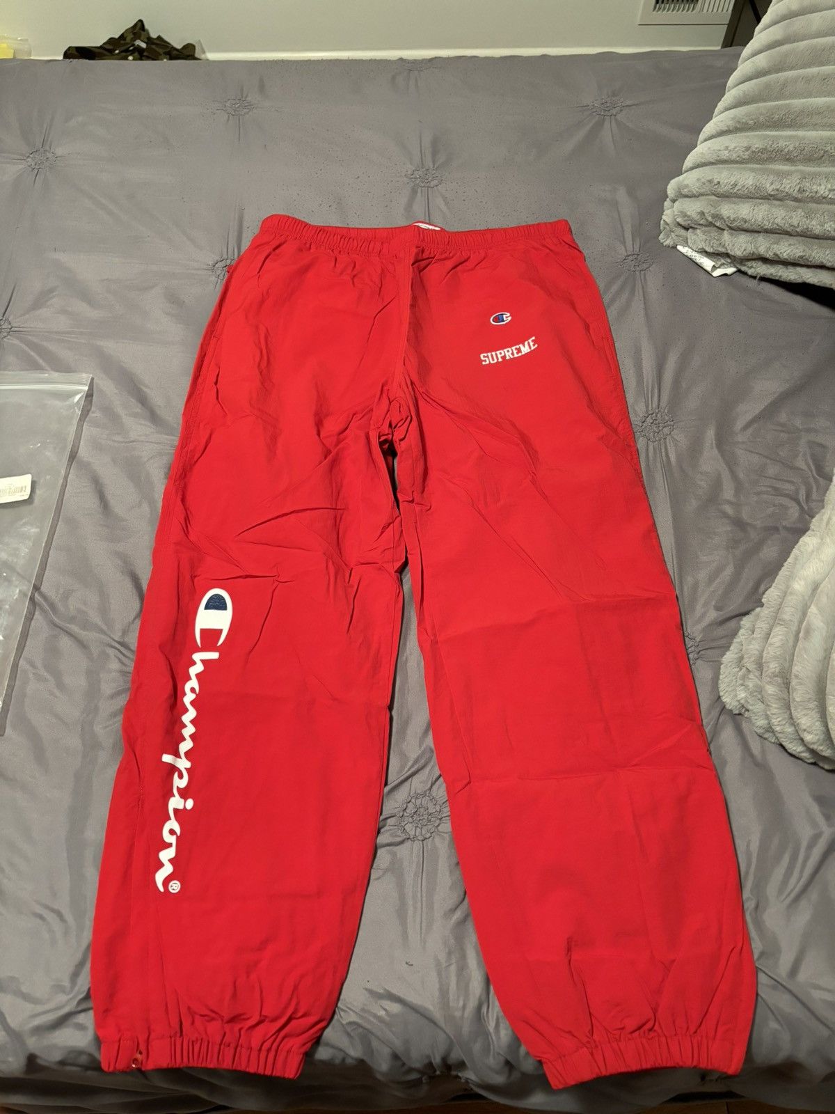 Supreme Supreme/Champion Red Track Pants | Grailed