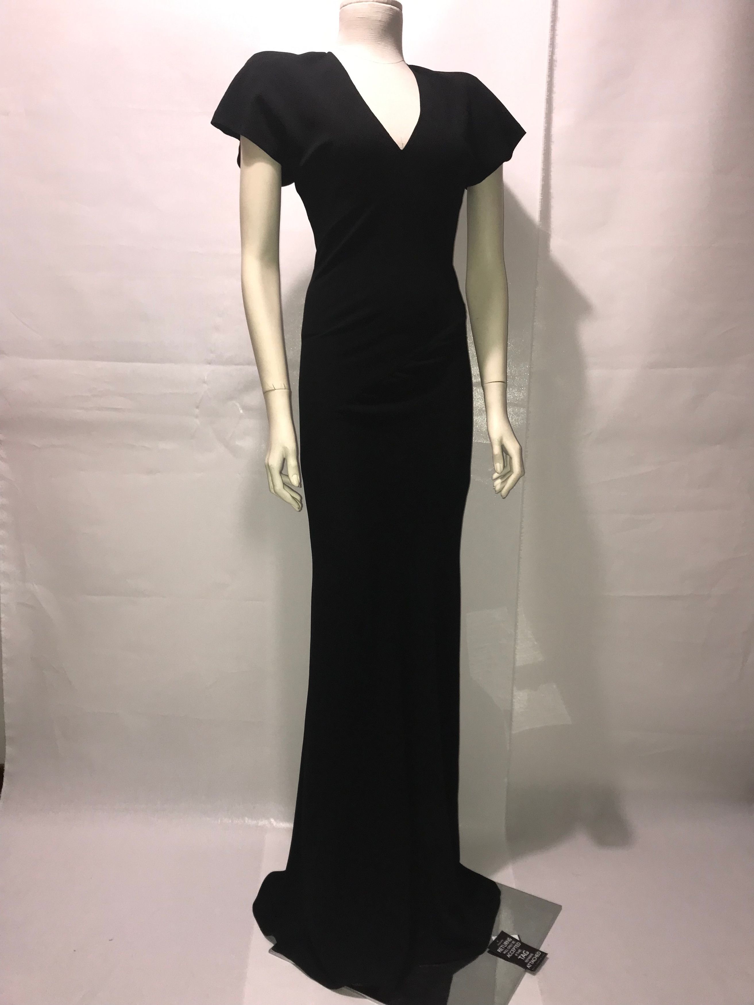 image of Gareth Pugh Trained Black Dress, Women's (Size Small)