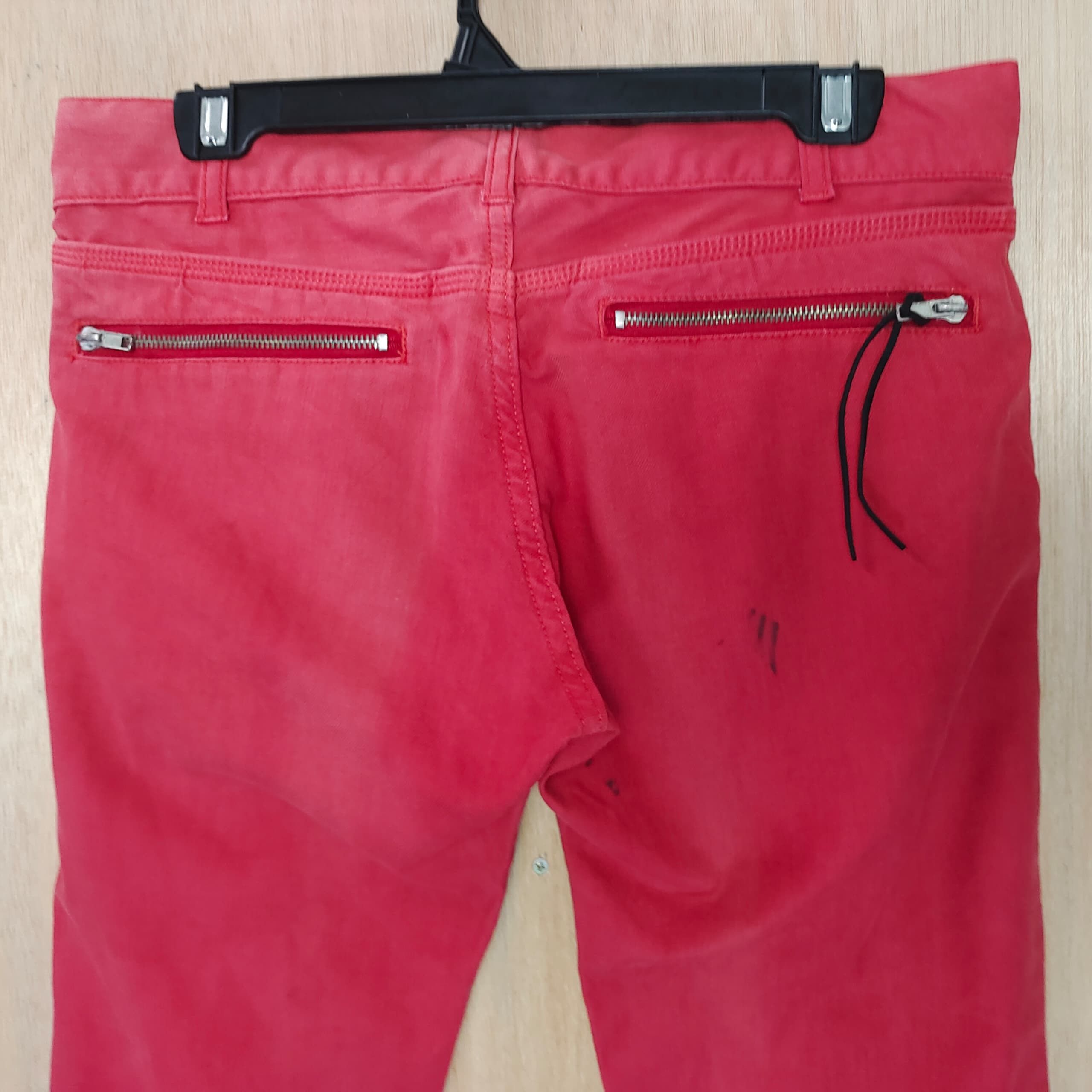 If Six Was Nine × Japanese Brand × Seditionaries RARE HIKARI SHOJI BONDAGE ZIPPER POCKET RED BIKE JEANS PANTS Size US 32 / EU 48 - 4 Thumbnail