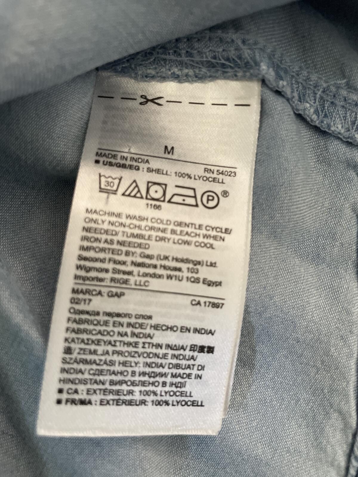 Gap GAP Blouse Top Women's Size Medium Blue Jean Ruffle Whimsy Size M / US 6-8 / IT 42-44 - 3 Thumbnail