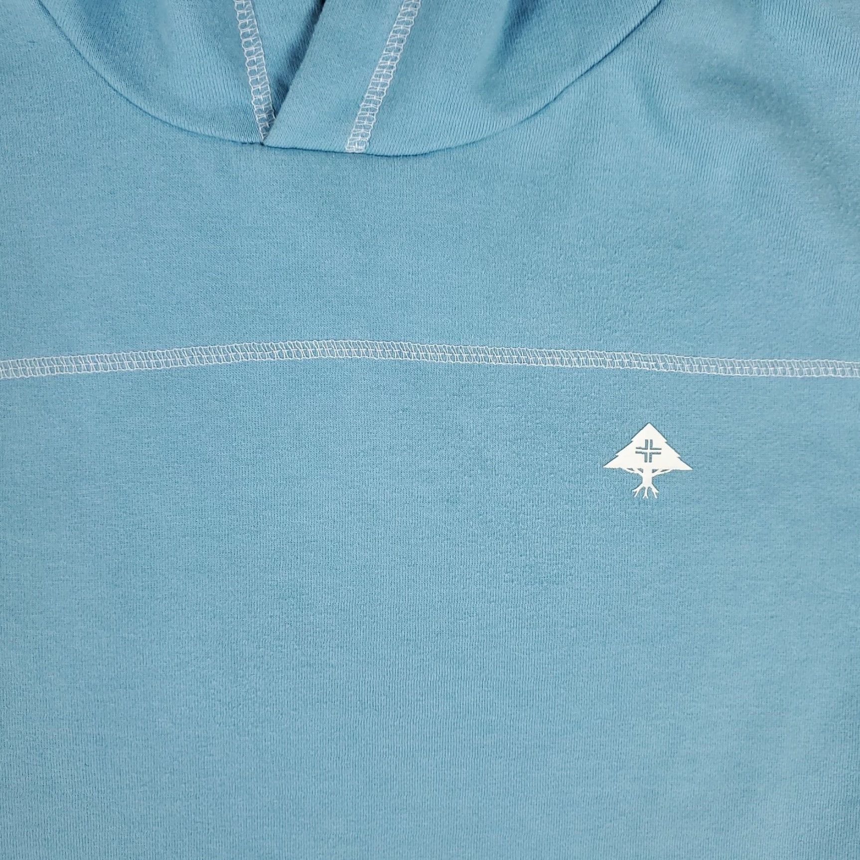 KangaROOS LRG Hoodie Mens Medium Blue Pullover Sweatshirt Kangaroo Pocket Logo Long Sleeve White Stitching Graphic Print Size US M / EU 48-50 / 2 - 3 Thumbnail