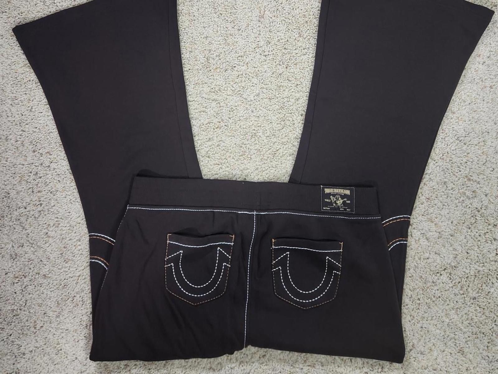 True Religion NEW True Religion Pull-On Flare Jeans Black Anniversary 2XL Size 42" / US 20 - 1 Thumbnail