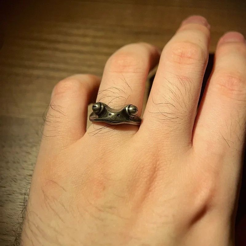 Jewelry × Vintage Retro Distressed Frog Ring Size ONE SIZE - 6 Thumbnail