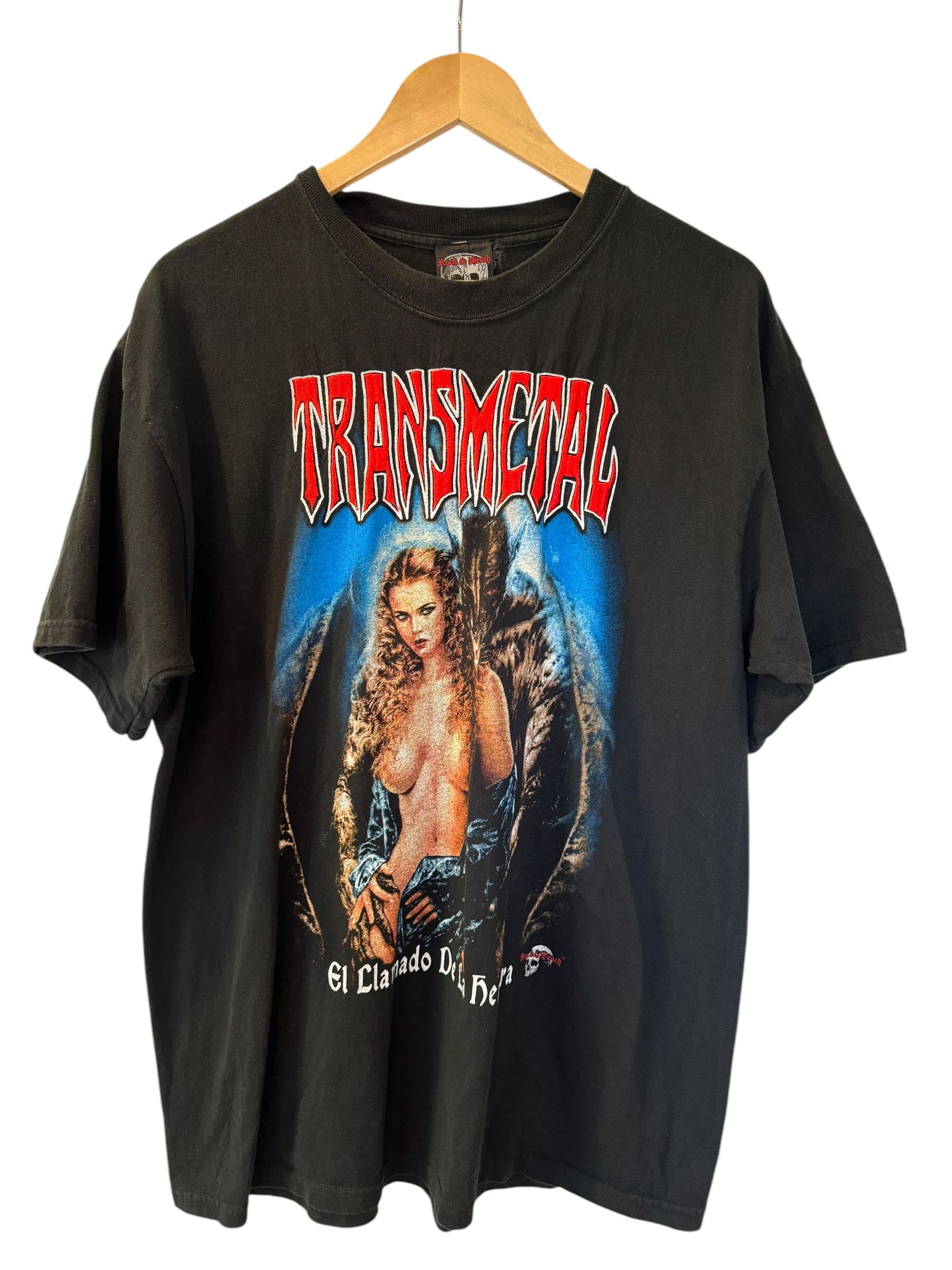 Band Tees Vintage 90s Embroidered Transmetal Mexican Metal Band Tee Size US XXL / EU 58 / 5 - 1 Thumbnail