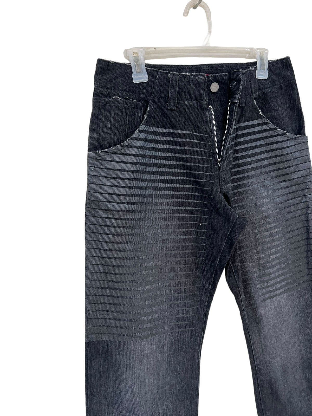 Vintage LUZ Life Under Zen Japan Stripe Distress Denim Jeans Size US 31 - 8 Thumbnail