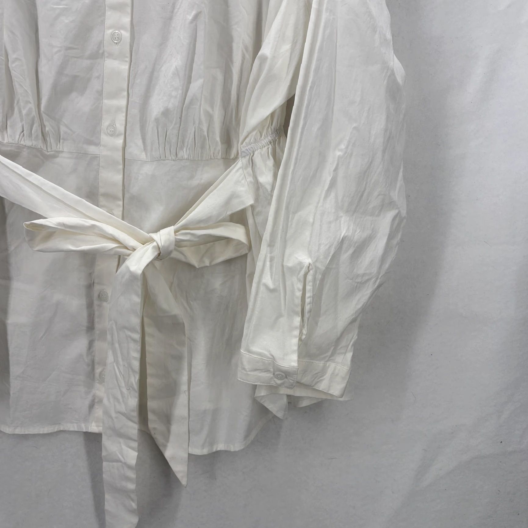 Vintage Lane Bryant Shirt Womens 22/24 White Illusion Collection Belted Peplum Top NWT Shirt Size 3XL / US 20-22 - 3 Thumbnail