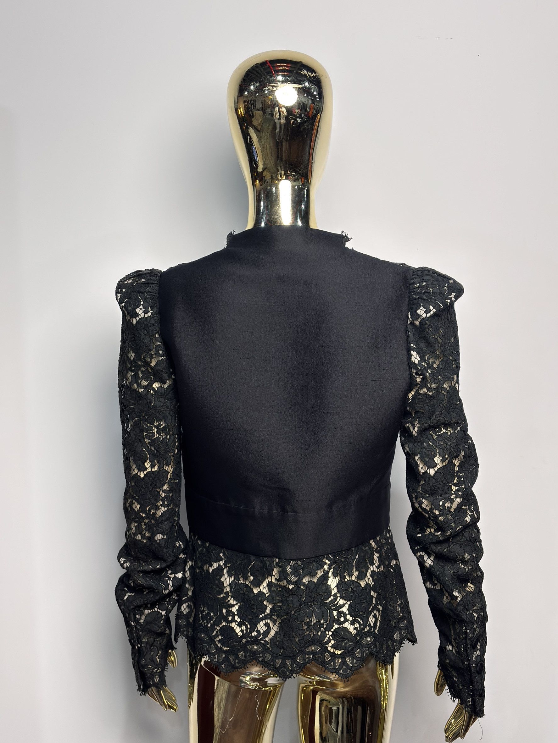 Stella McCartney Stella McCartney Black Lace Tailored Jacket Size L / US 10 / IT 46 - 7 Thumbnail