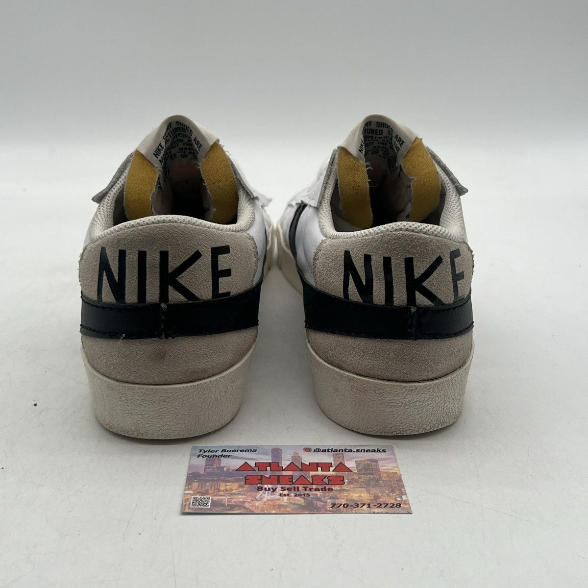 Nike Blazer low 77 jumbo white black Size US 12 / EU 45 - 3 Thumbnail