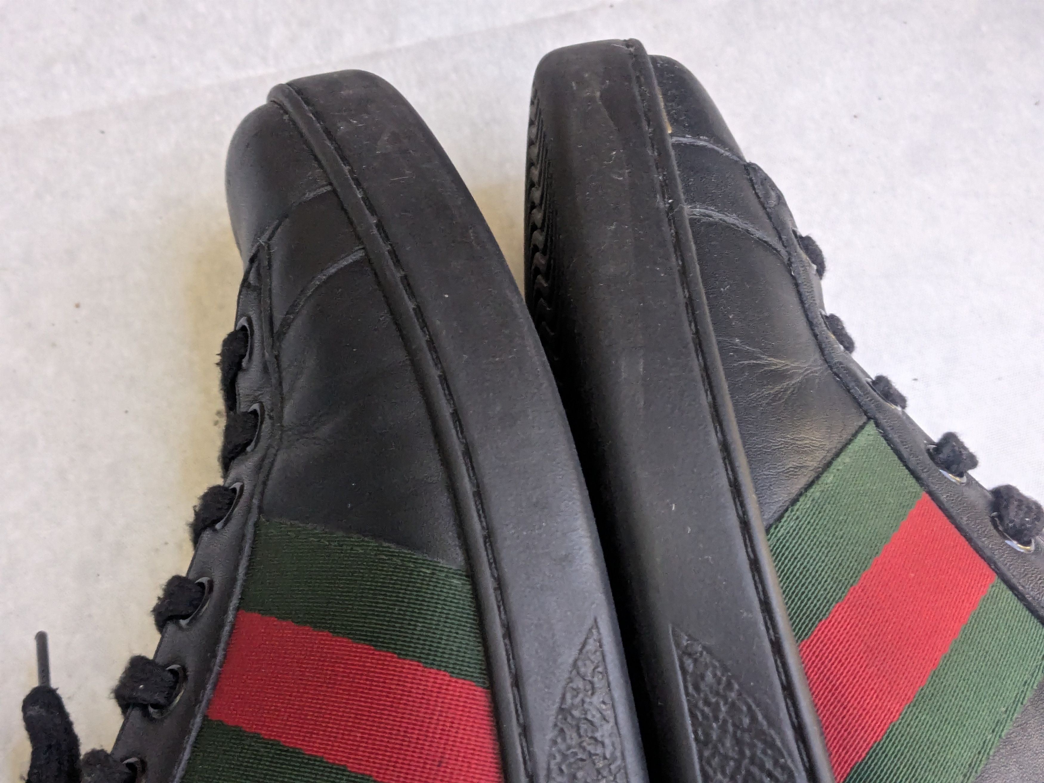Gucci Gucci Ace Sneakers Black 9 Web Leather Low Tops Size US 9 / EU 42 - 10 Thumbnail
